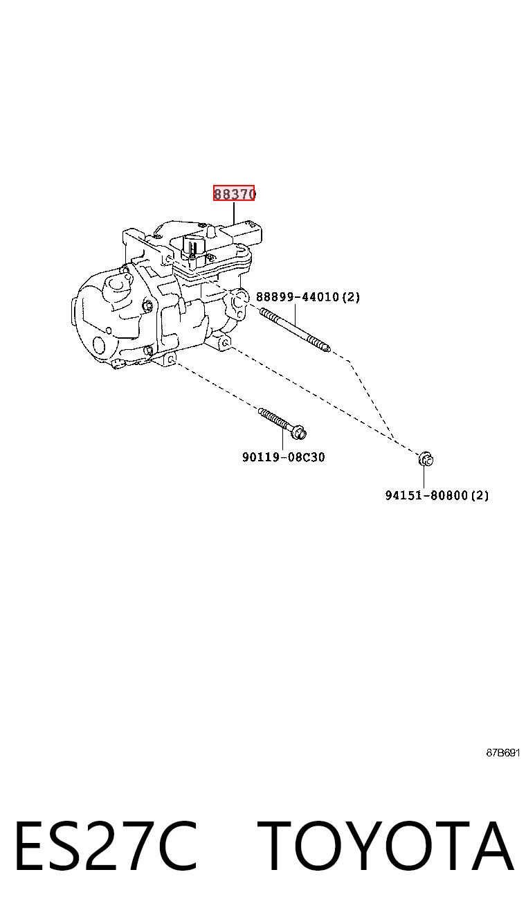 ES27C Toyota Compressor de aparelho de ar condicionado