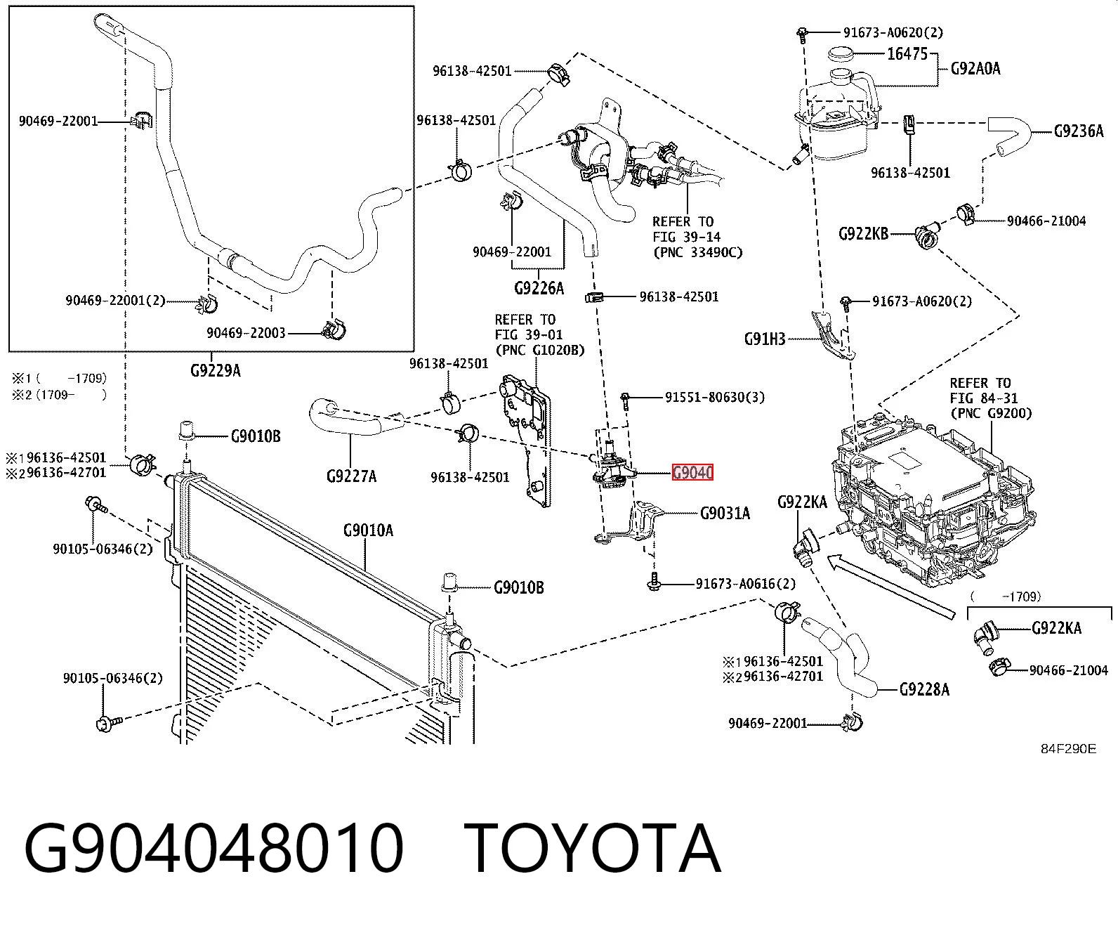 G904048010 Toyota Bomba de esfriamento do inversor