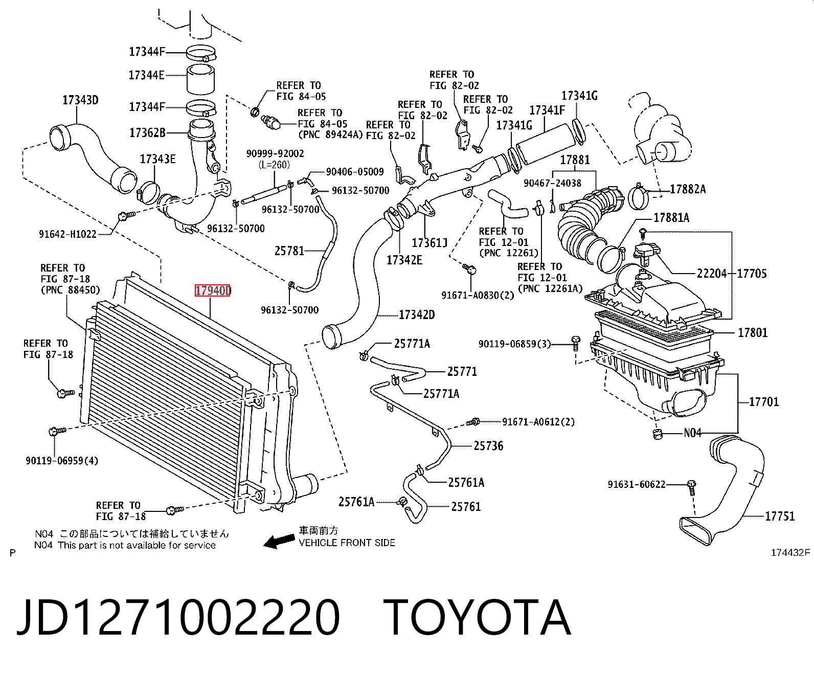  Radiador de intercooler Toyota Corolla VERSO monovolume (R10) (2004 - 2009) VERSO