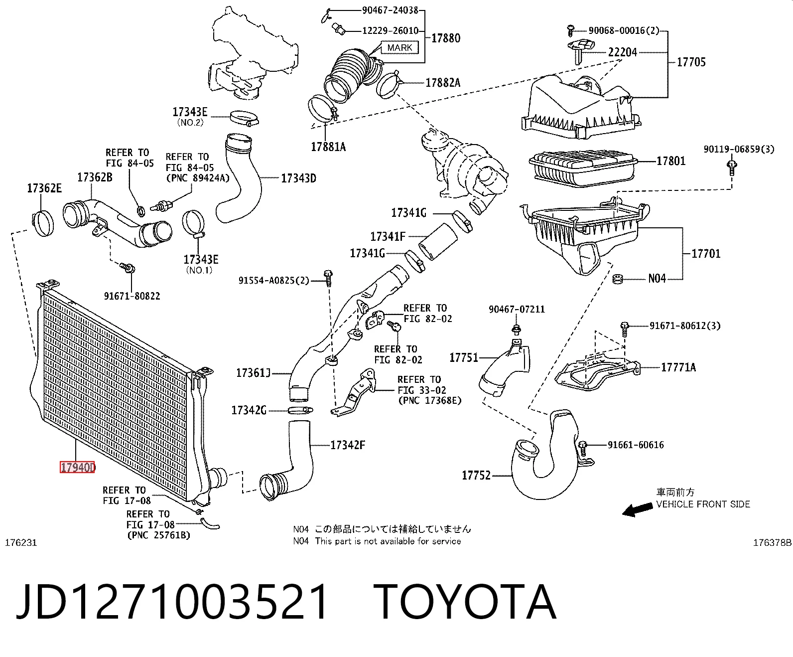 Radiador de intercooler para Toyota Auris UKP E15
