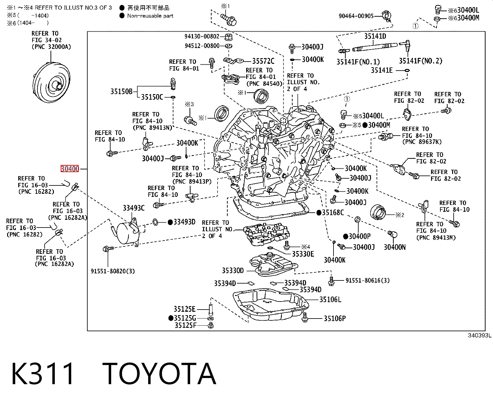 K311 Toyota Caixa Automática de Mudança montada