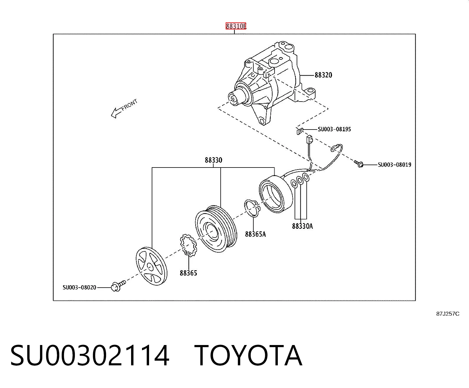 Compressor de aparelho de ar condicionado para Subaru Outback V B15, BS