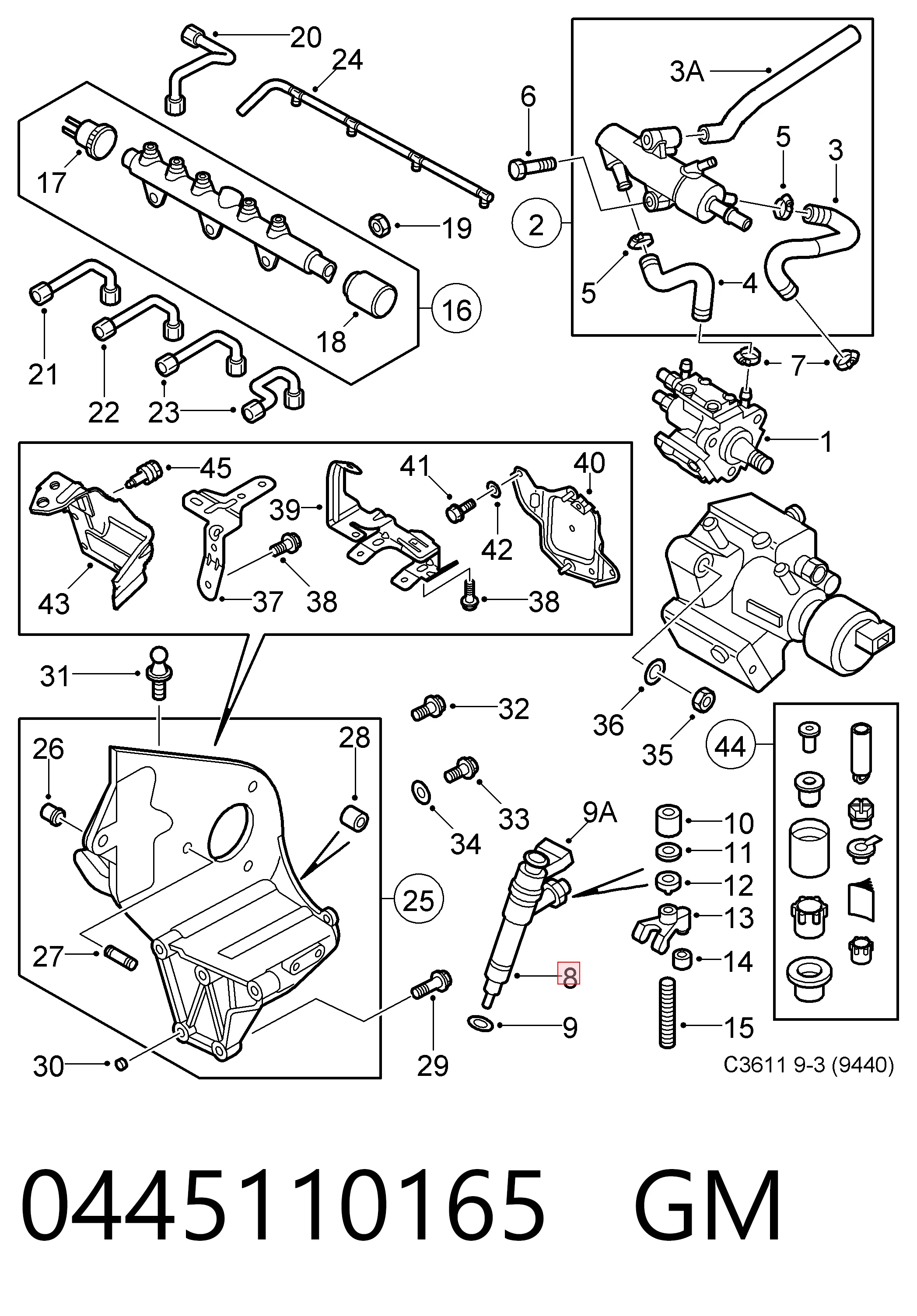 Injetor de injeção de combustível para Opel Vectra C 