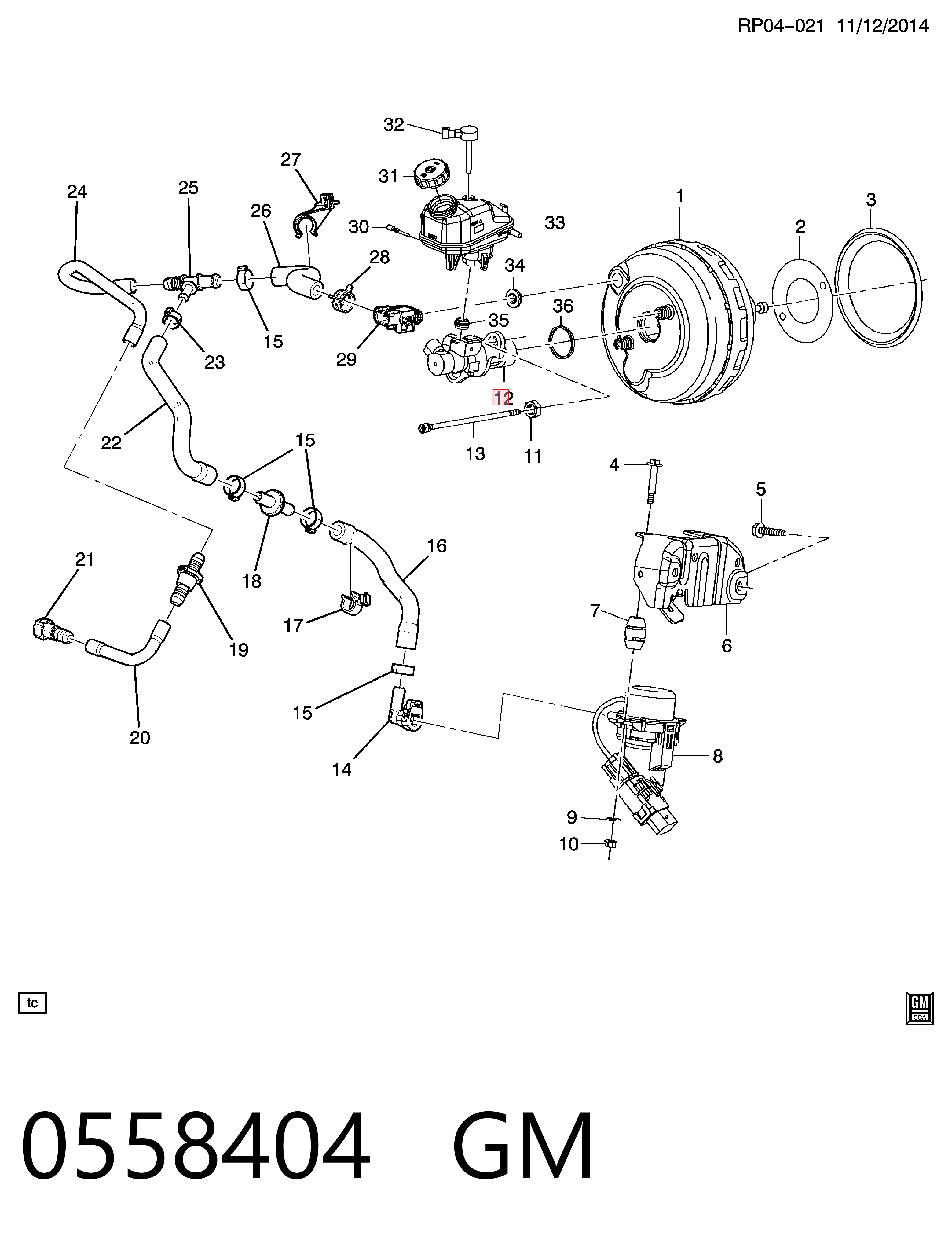 Cilindro mestre do freio para Chevrolet Cruze  J300