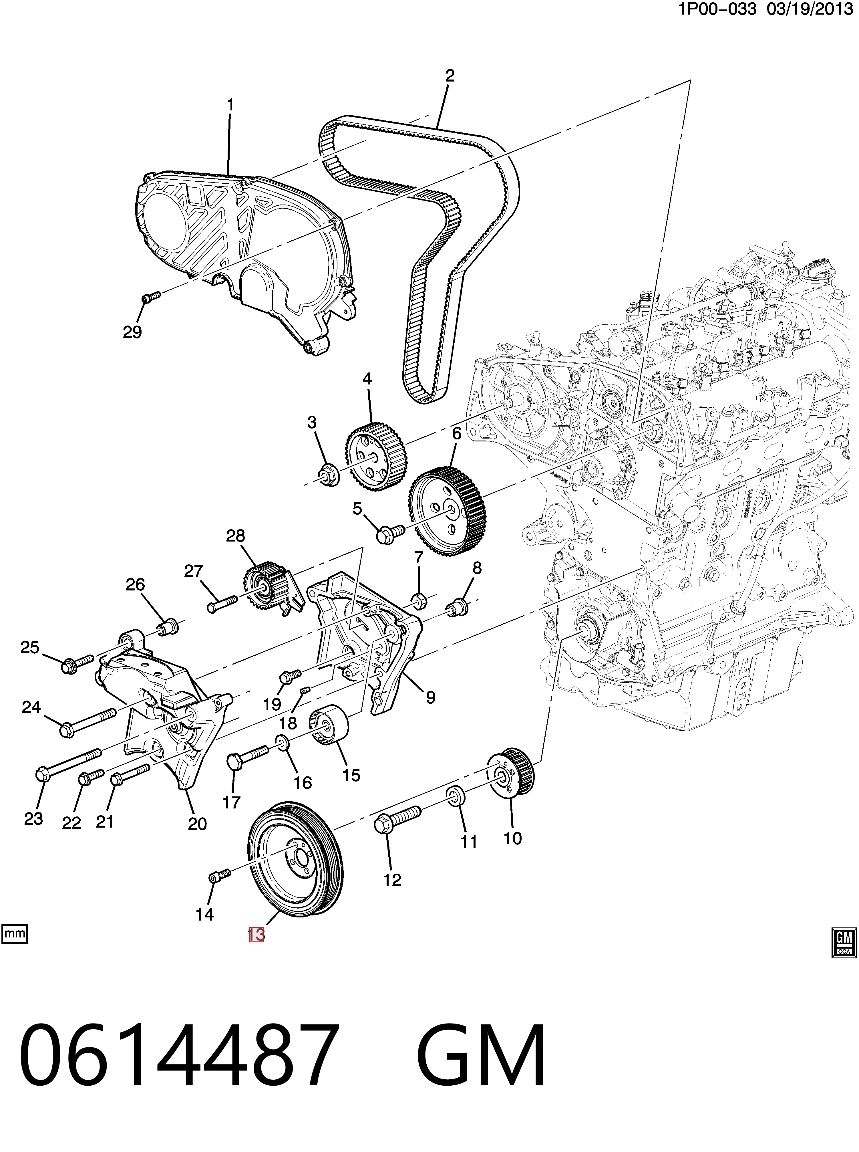  Polia de cambota Opel Zafira C monovolume (P12) (2011 - 2019) C