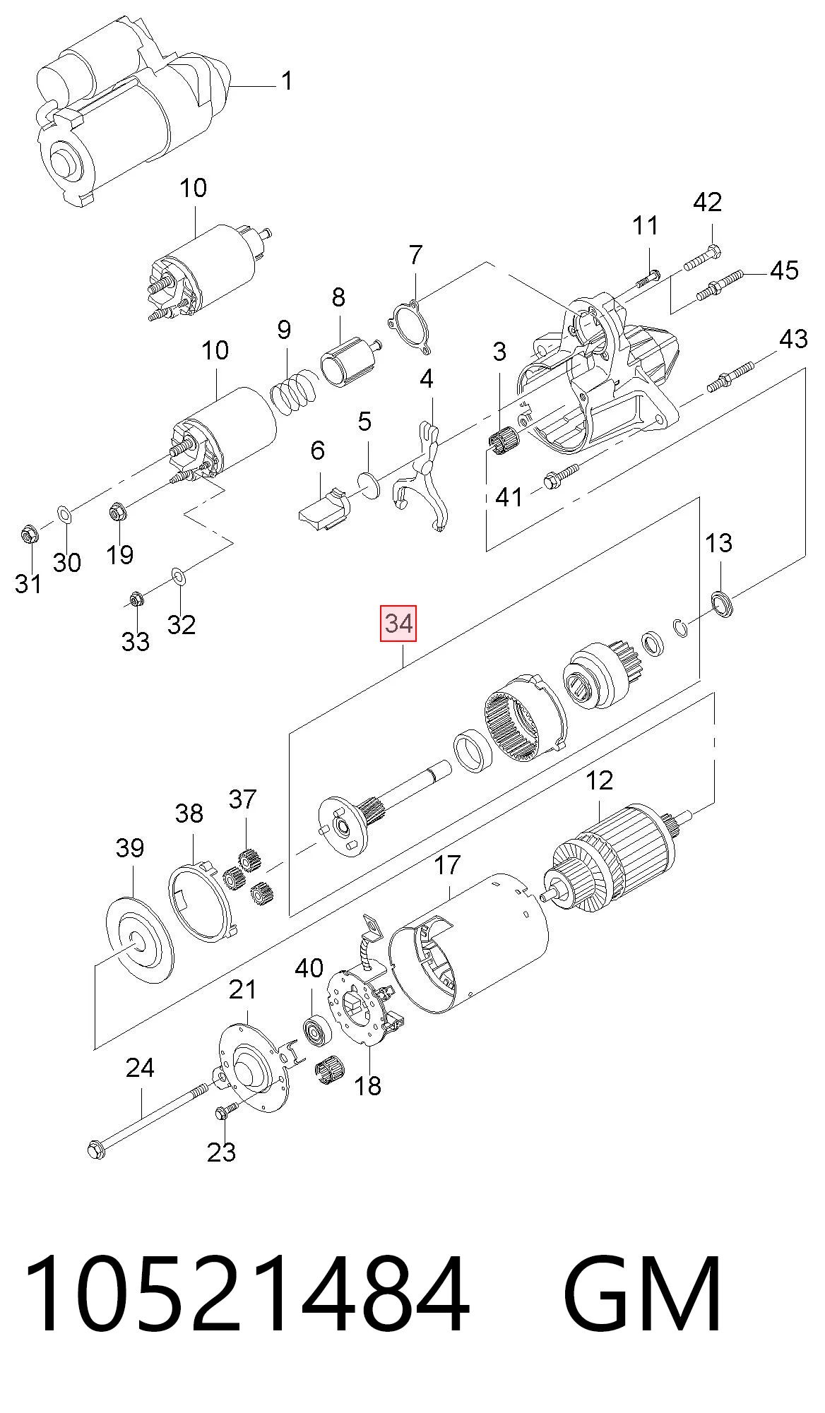 Roda-livre do motor de arranco 93745760 Hyundai/Kia