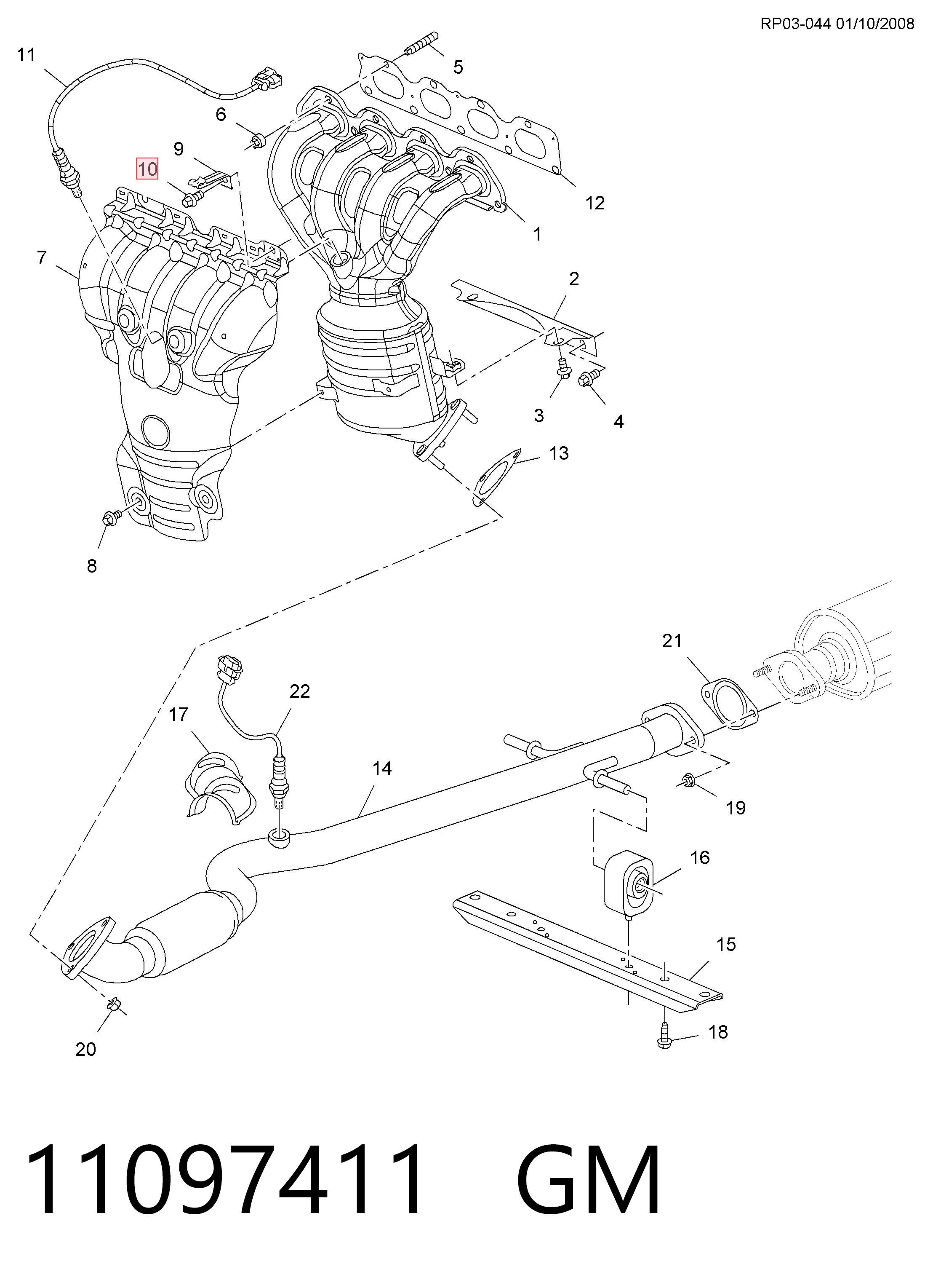 11097411 General Motors Parafuso de cabeça de motor (CBC)