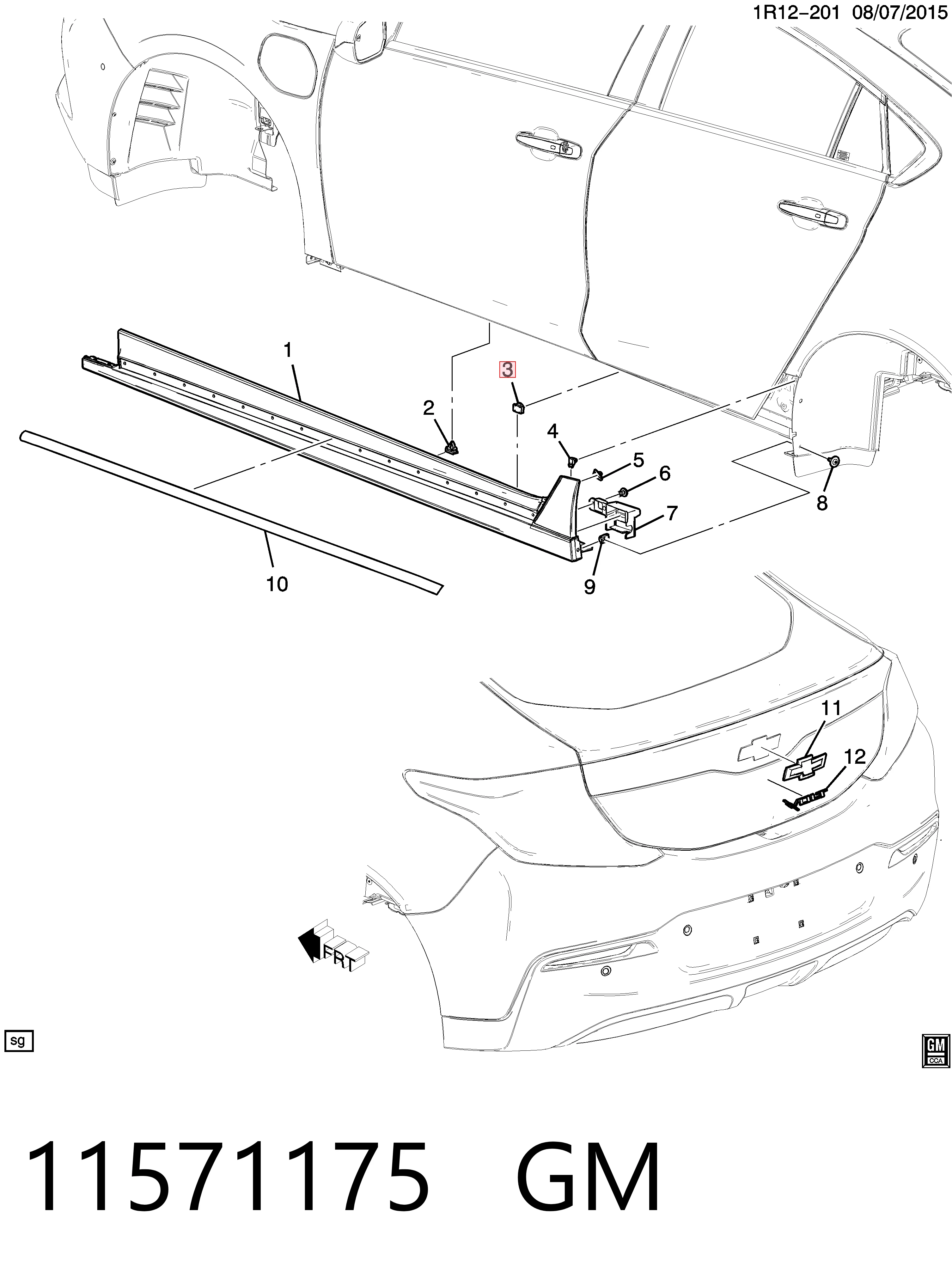 11571175 General Motors Braçadeira (cápsula) de fixação de moldura da porta