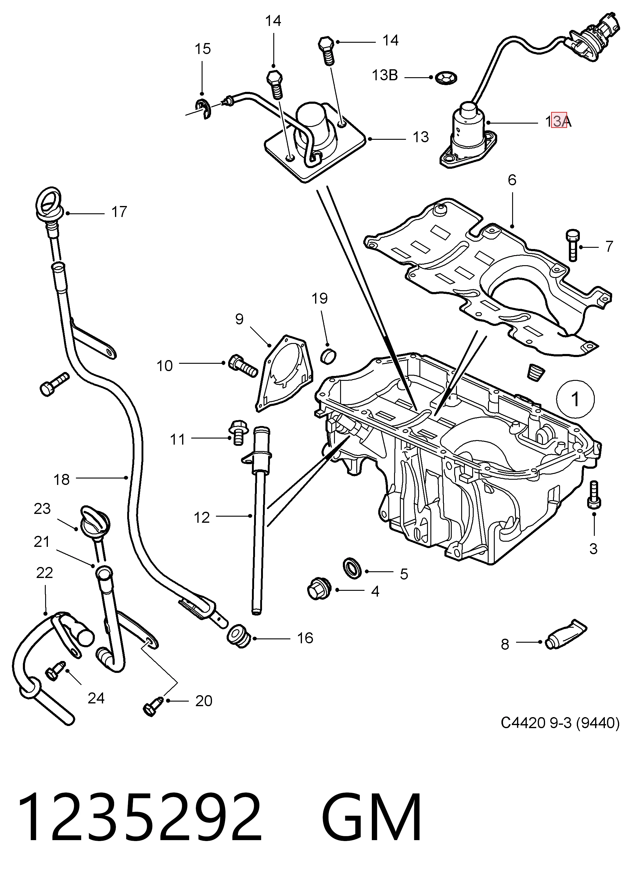  Sensor do nível de óleo de motor Opel Combo B сaixa (2001 - 2011) B