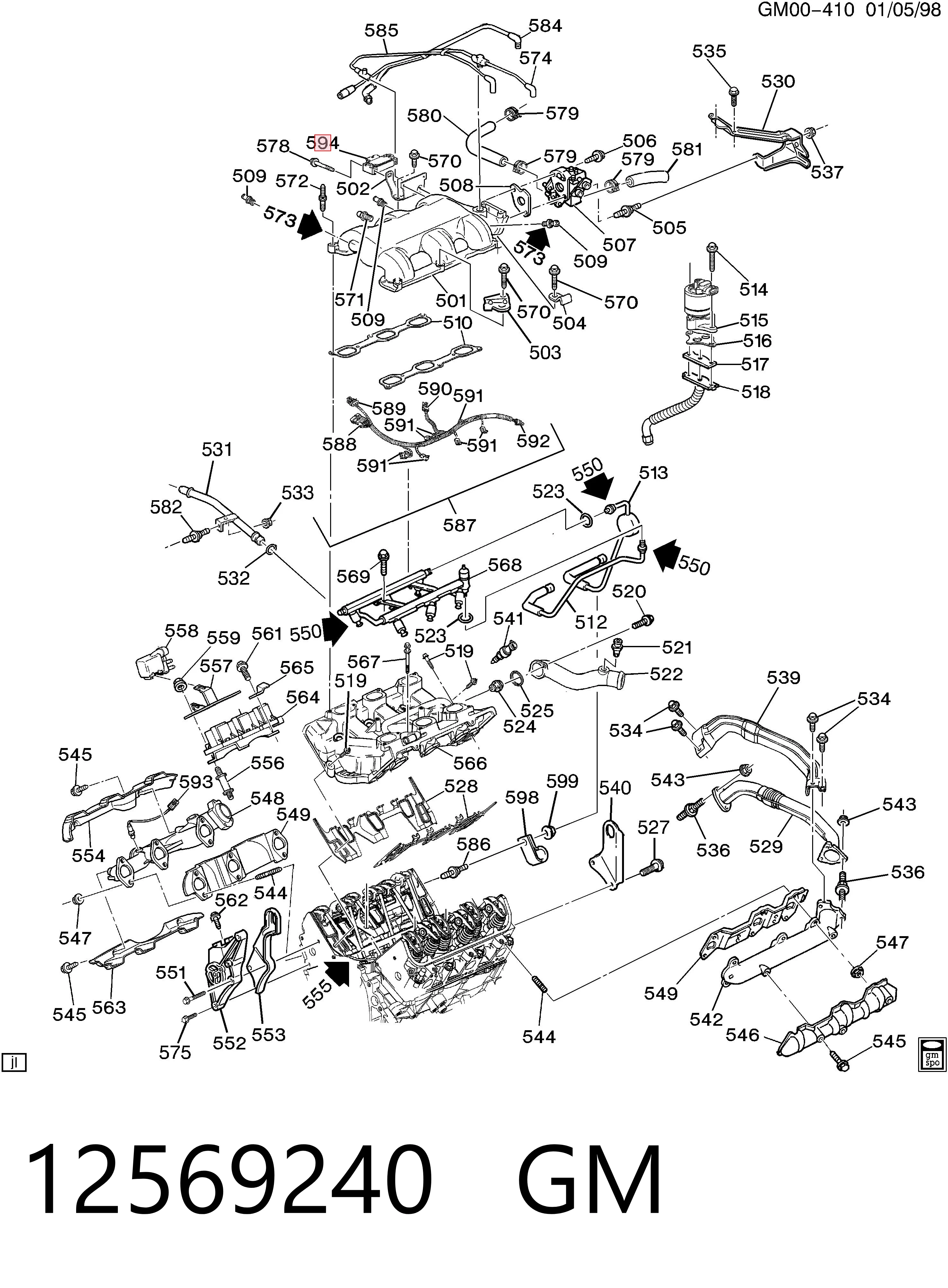 12569240 General Motors Sensor de pressão no coletor de admissão, MAP