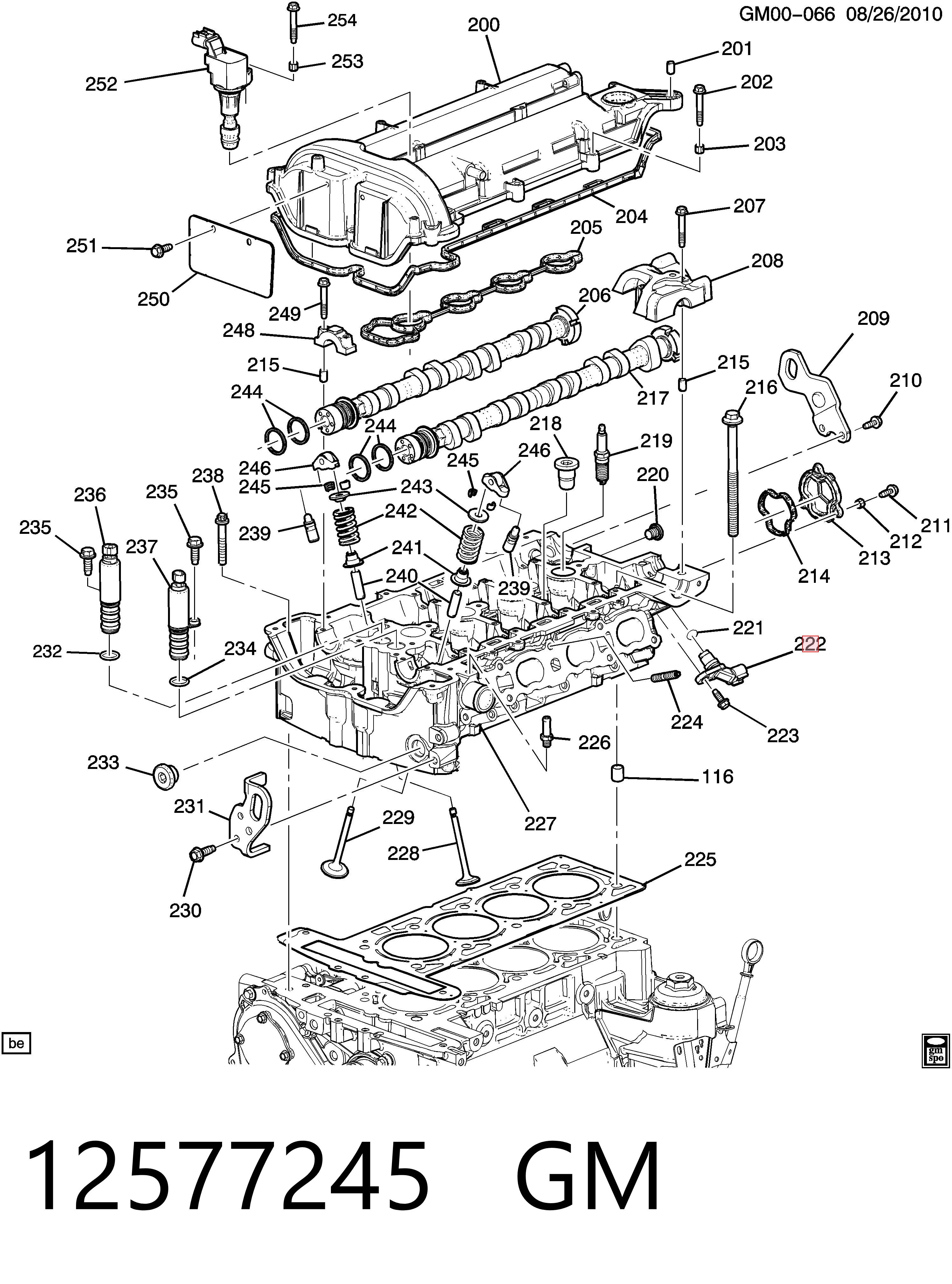 12577245 General Motors Sensor de posição da árvore distribuidora