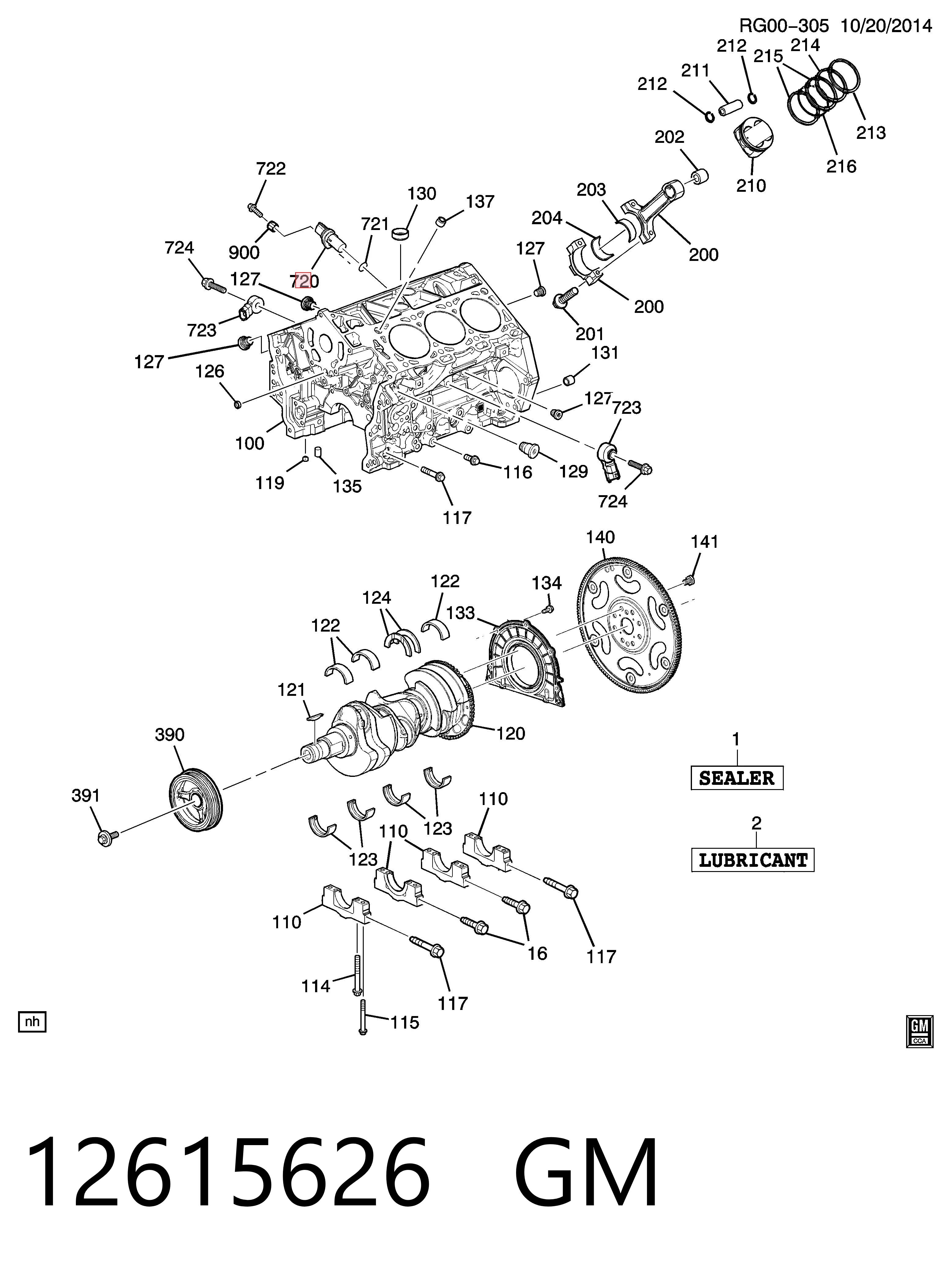 12615626 General Motors Sensor de posição (de revoluções) de cambota