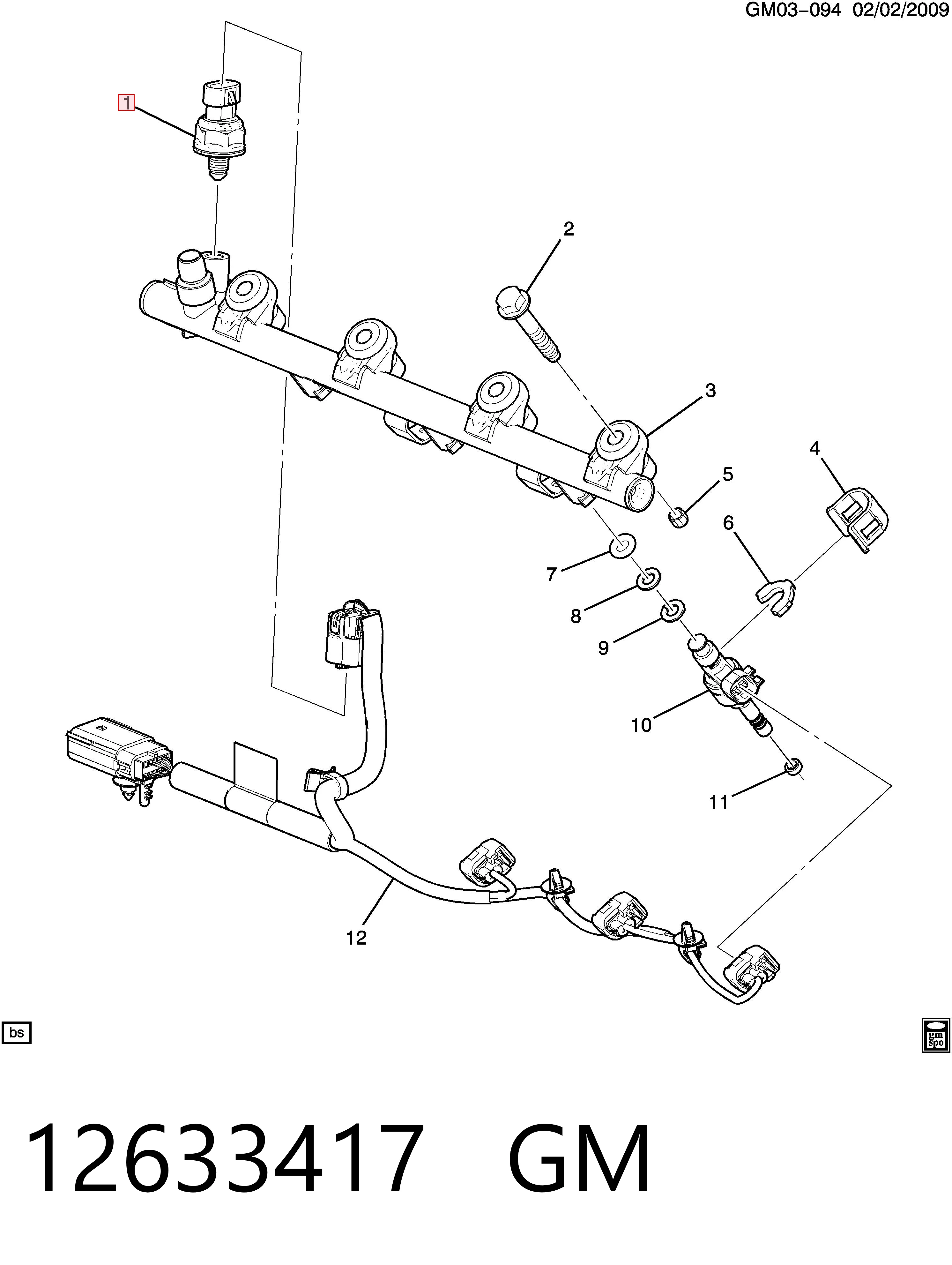 Sensor de pressão de combustível para Chevrolet Captiva II C140