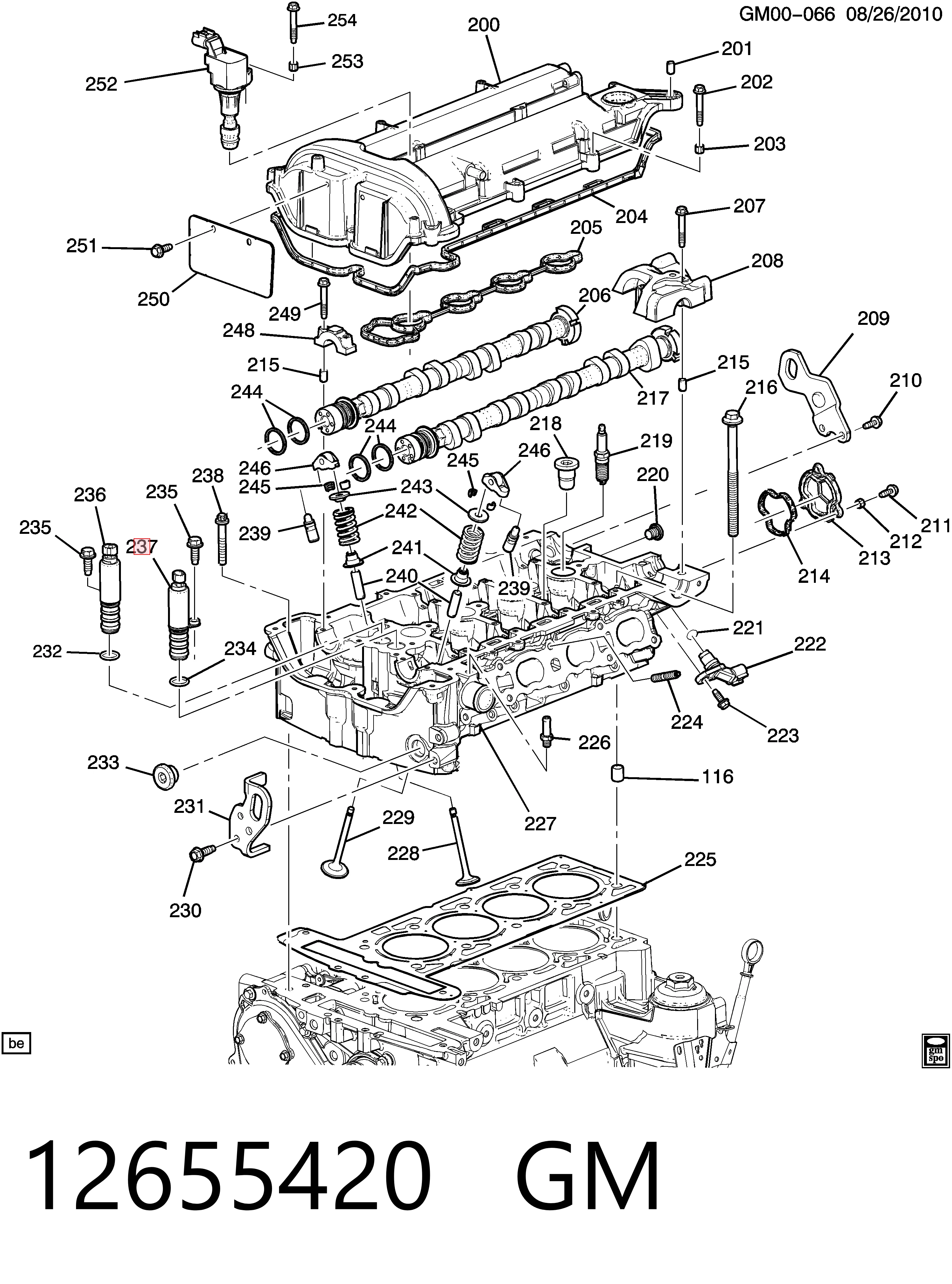 12655420 General Motors Válvula eletromagnética esquerda de posição (de fases) da árvore distribuidora