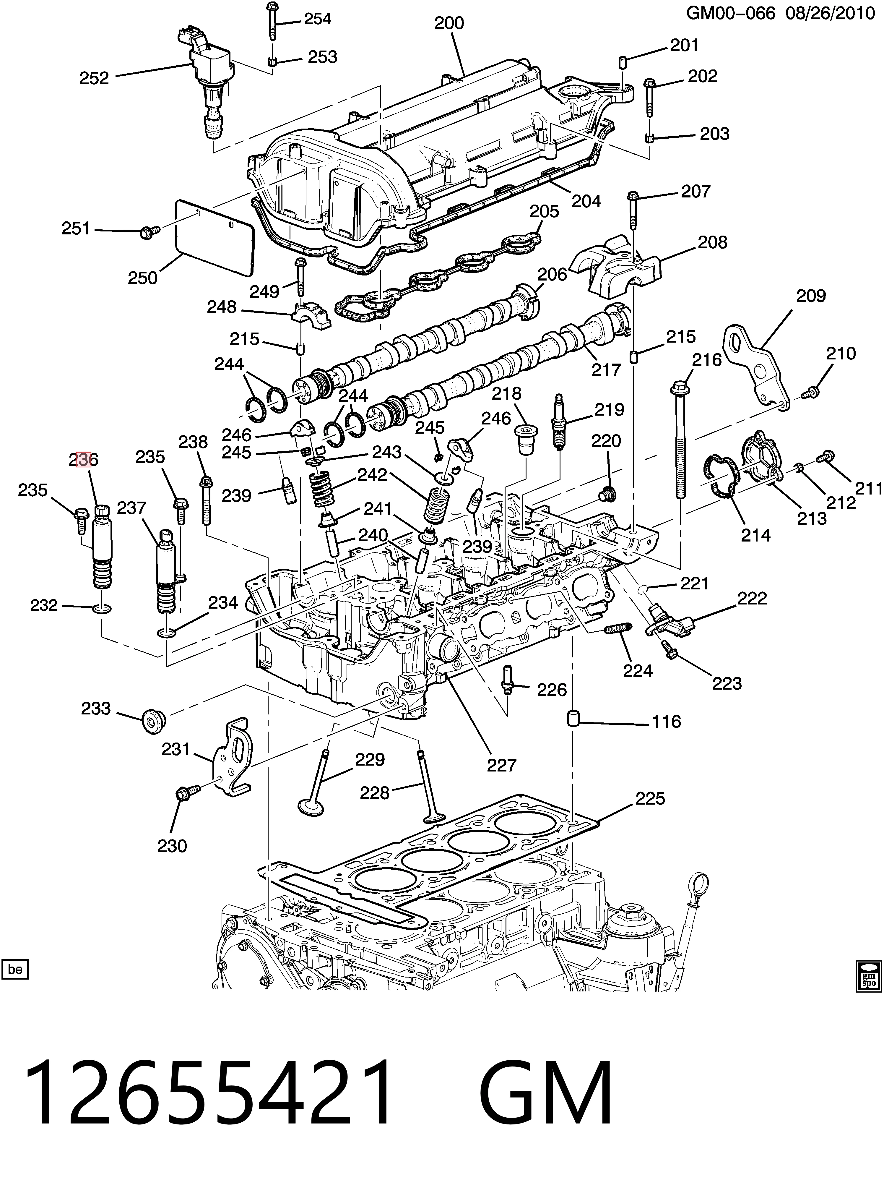 12655421 General Motors Válvula eletromagnética direita de posição (de fases) da árvore distribuidora