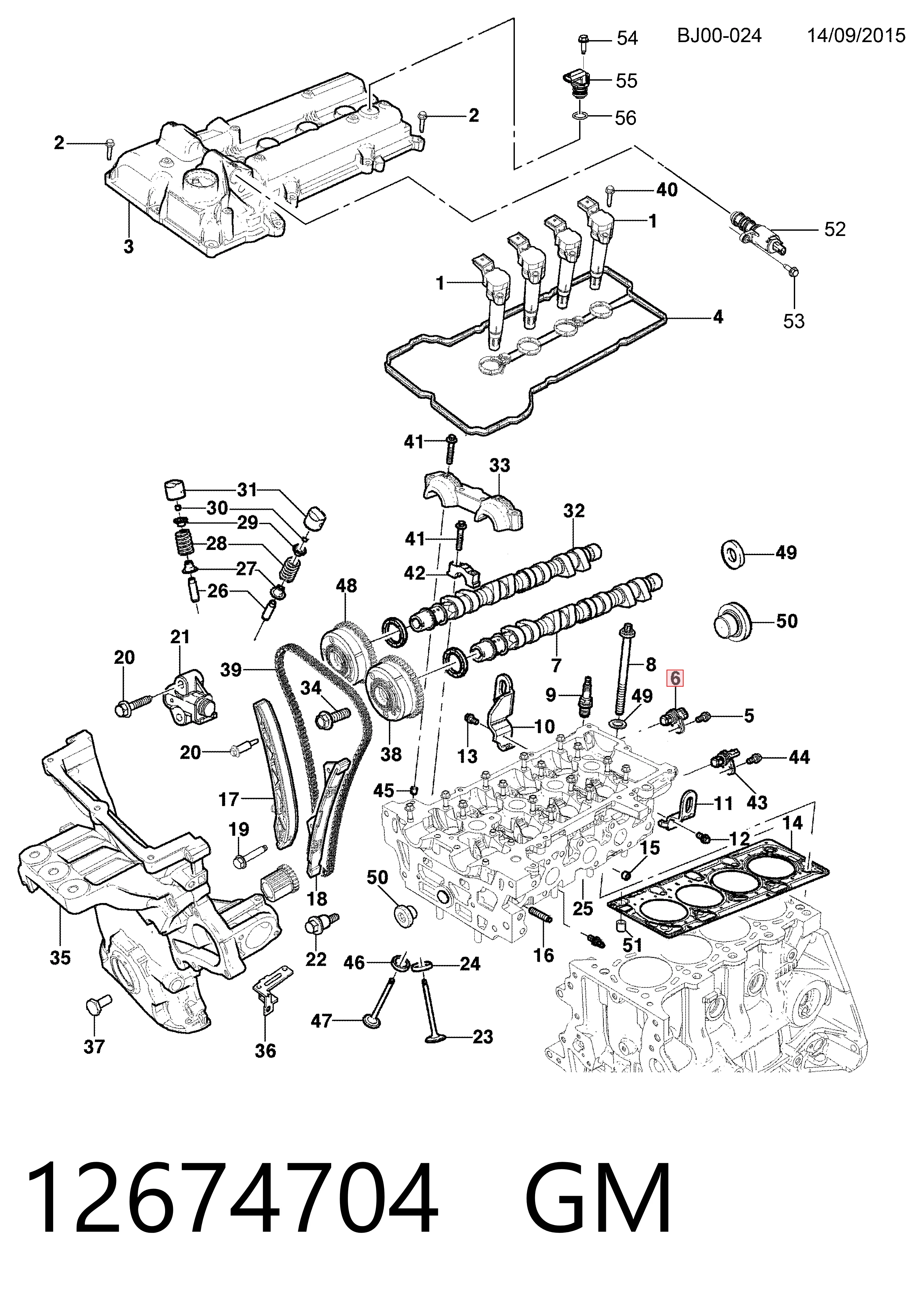 12674704 General Motors Sensor de posição da árvore distribuidora