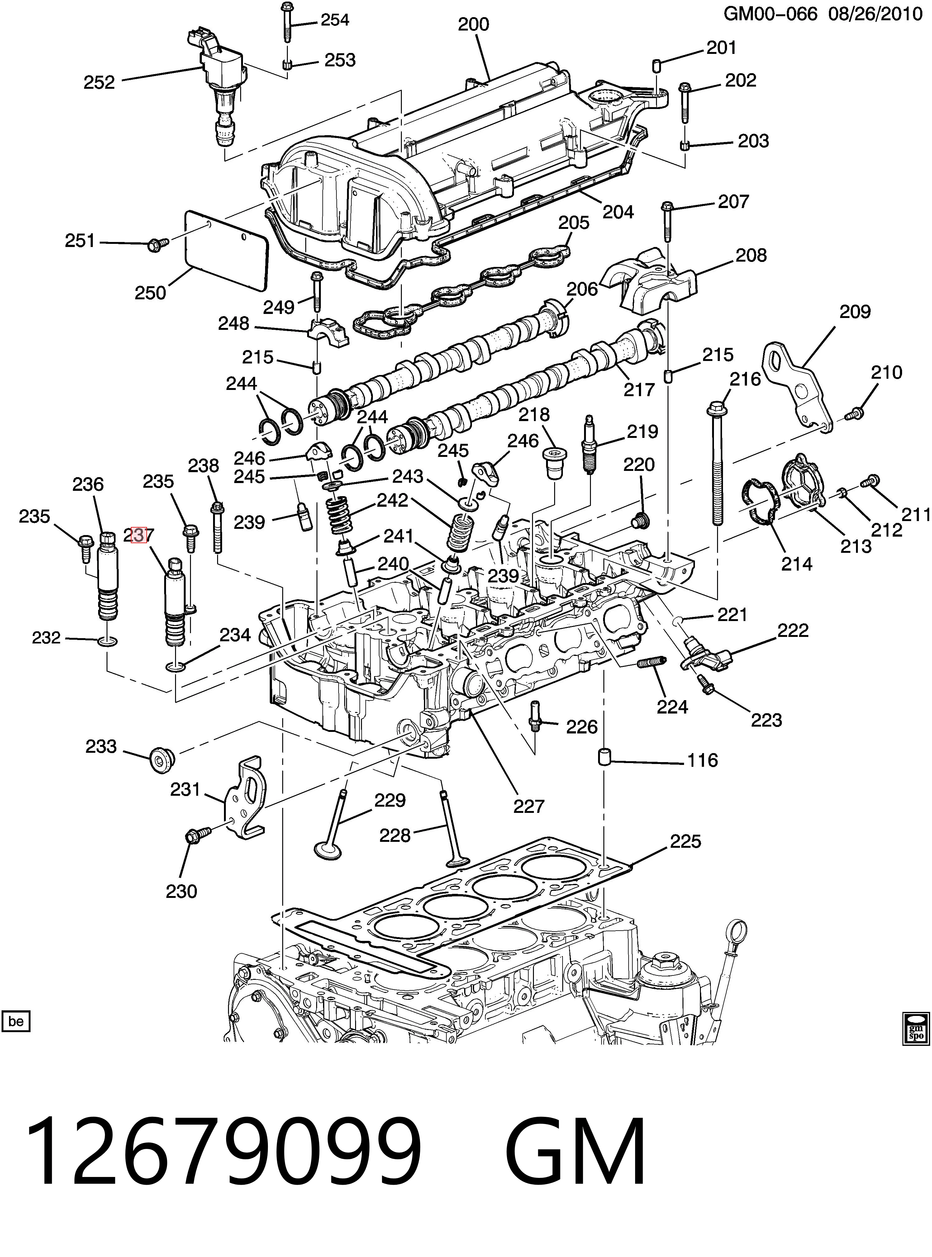 12679099 General Motors Válvula eletromagnética esquerda de posição (de fases) da árvore distribuidora