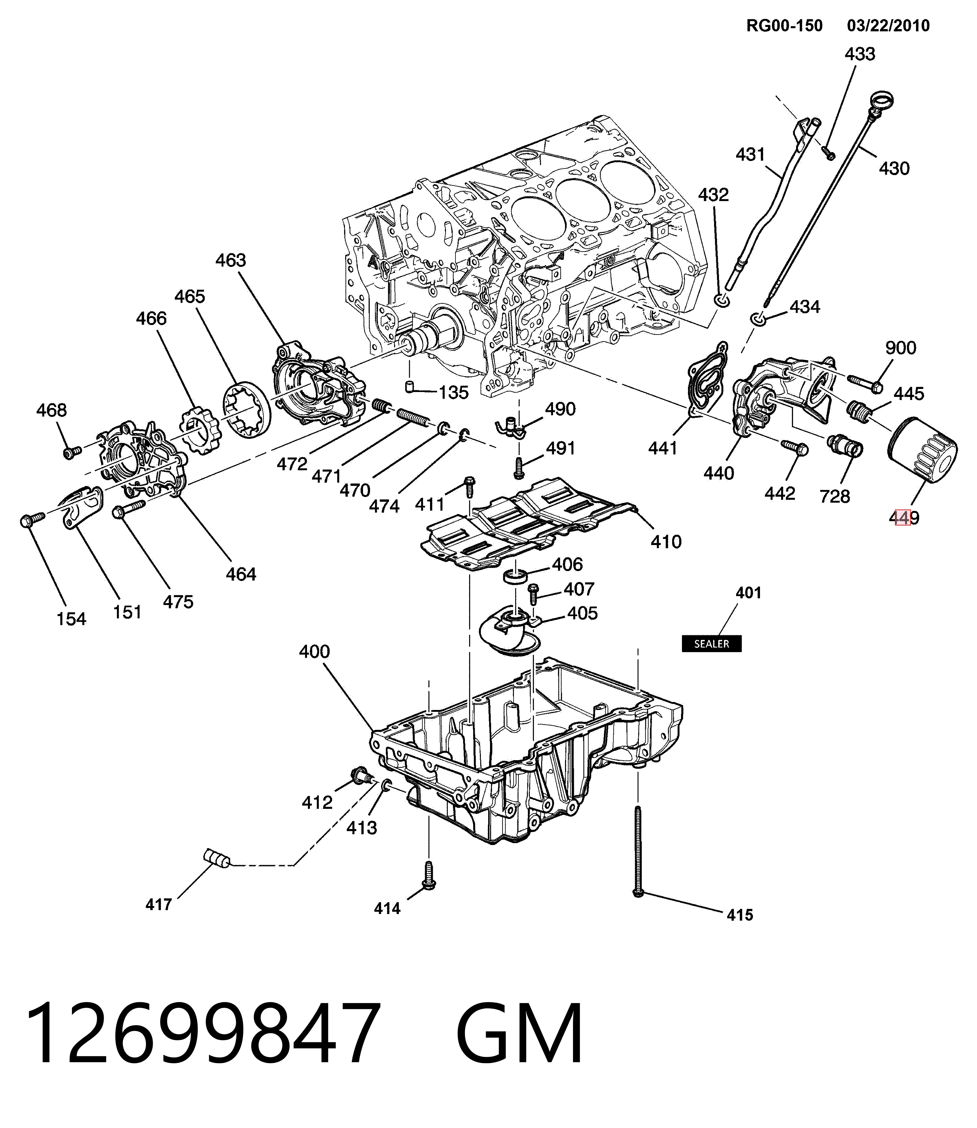 12699847 General Motors Filtro de óleo