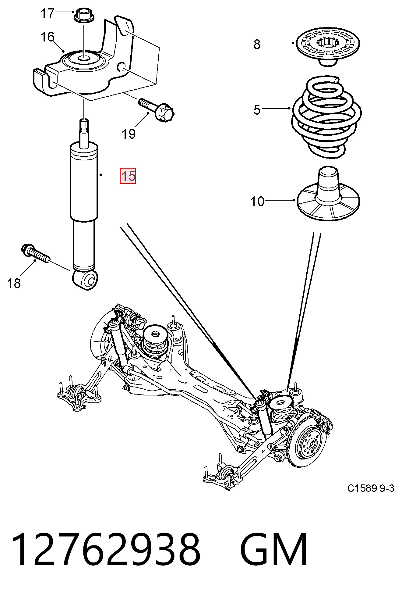 Amortecedor traseiro 7358G Magneti Marelli