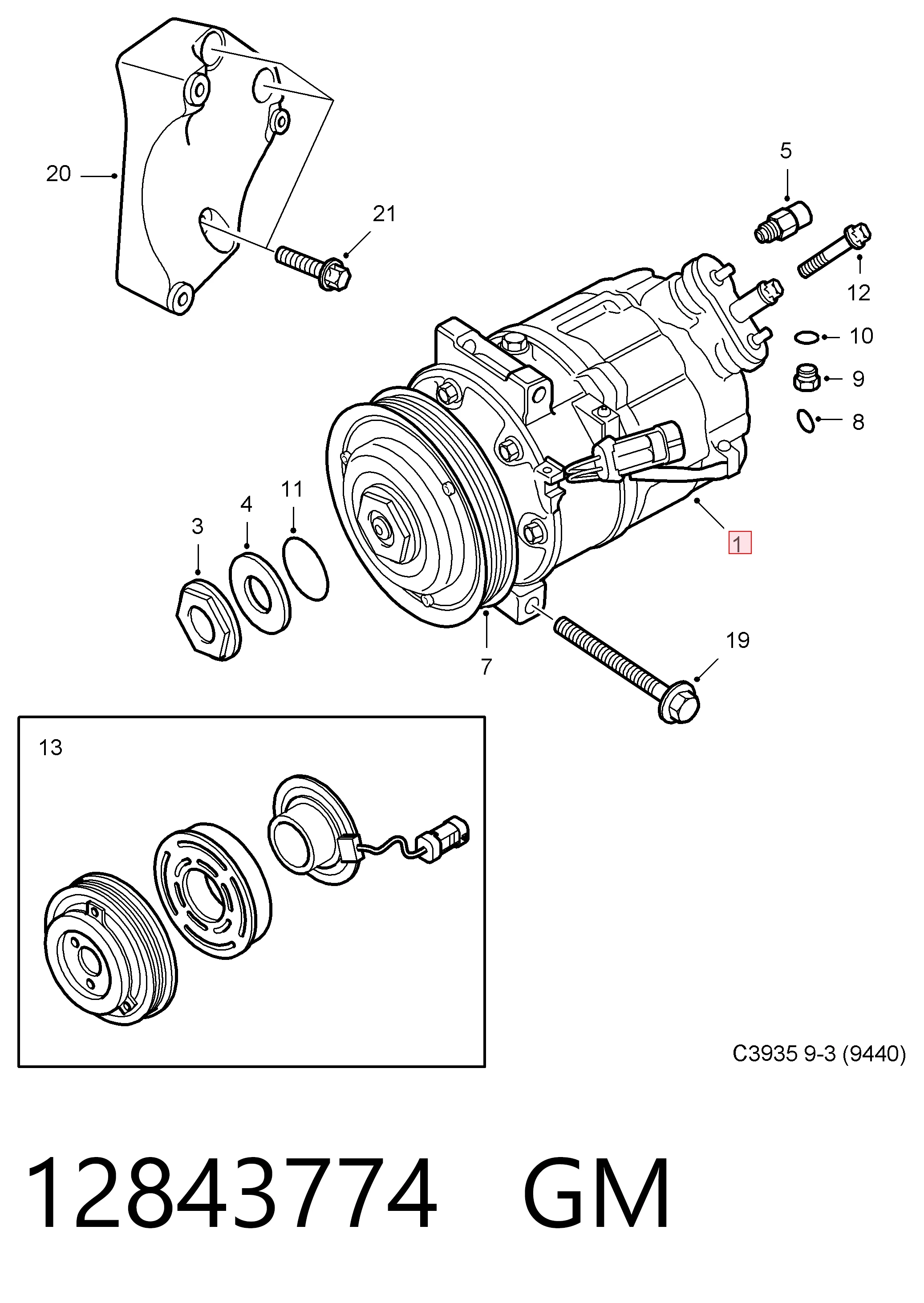 Compressor de aparelho de ar condicionado para Opel Vectra 