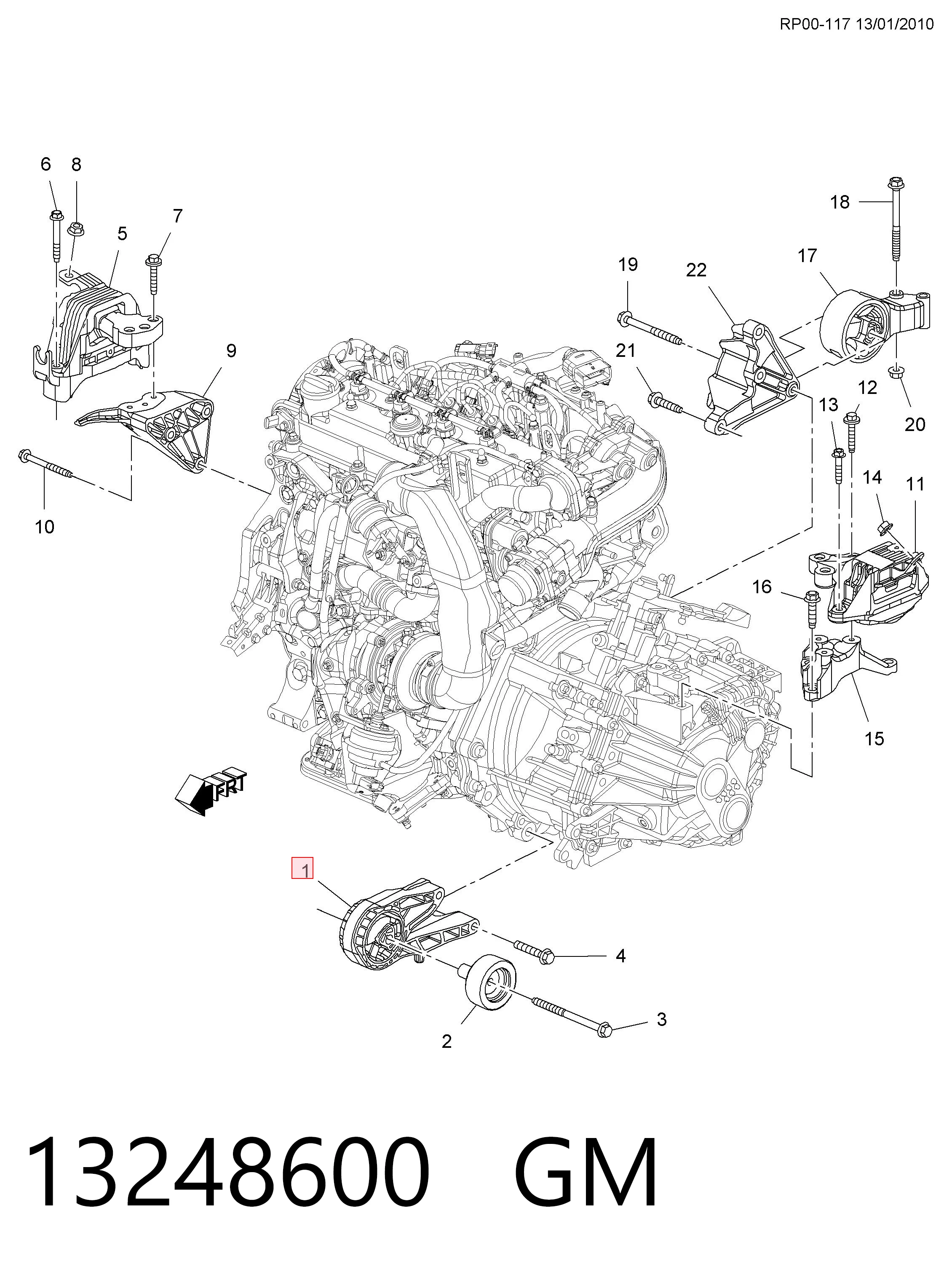 Compre Coxim (suporte) dianteiro de motor Opel Astra 