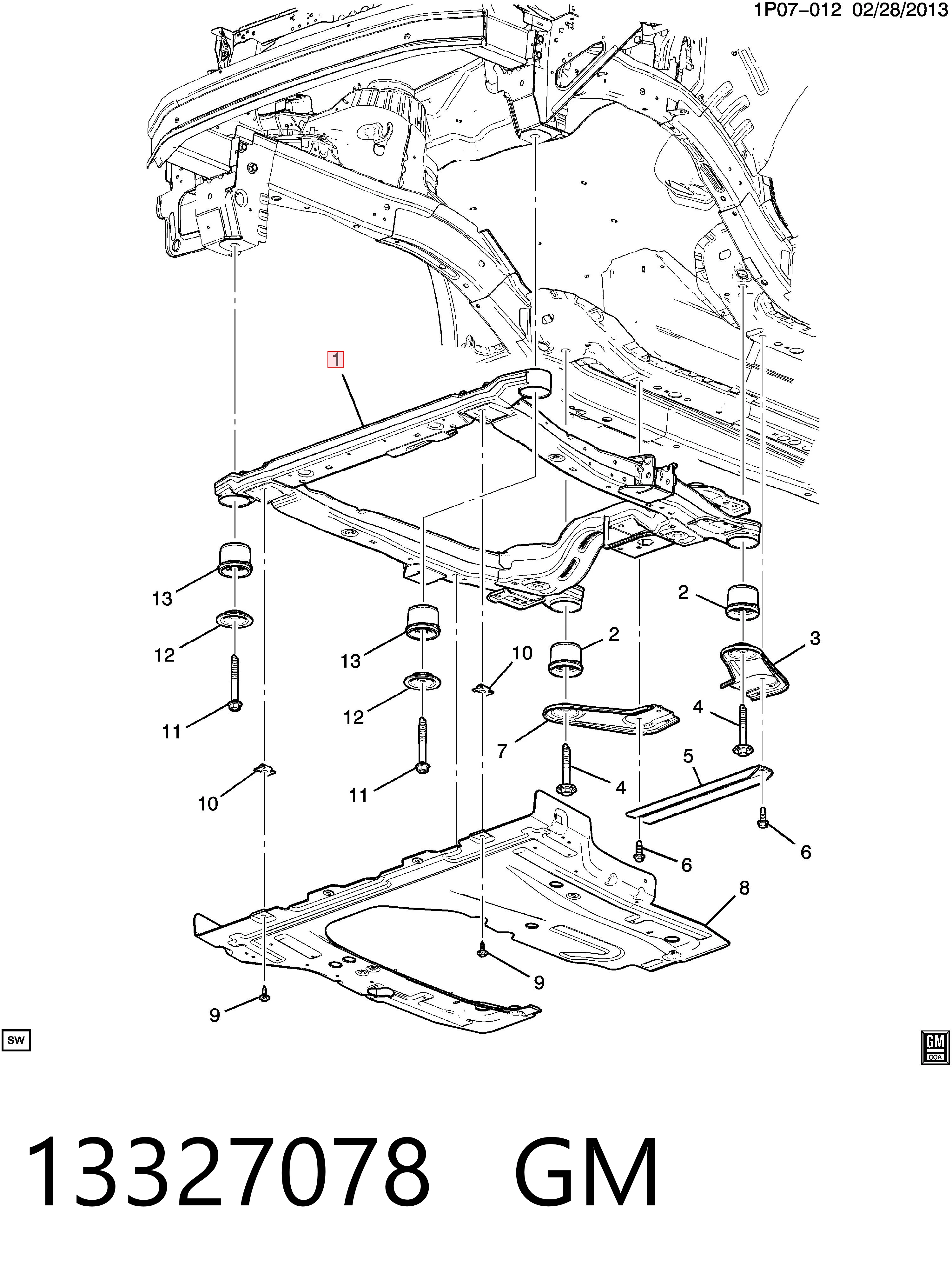Viga de suspensão dianteira (plataforma veicular) para Chevrolet Cruze  J300
