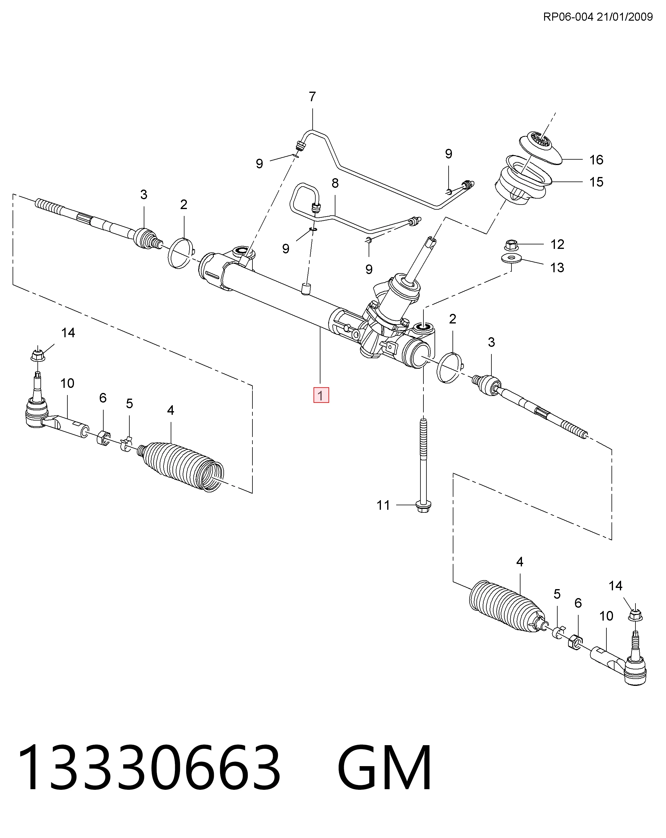 Compre 13360117 Peugeot/Citroen Cremalheira da direção