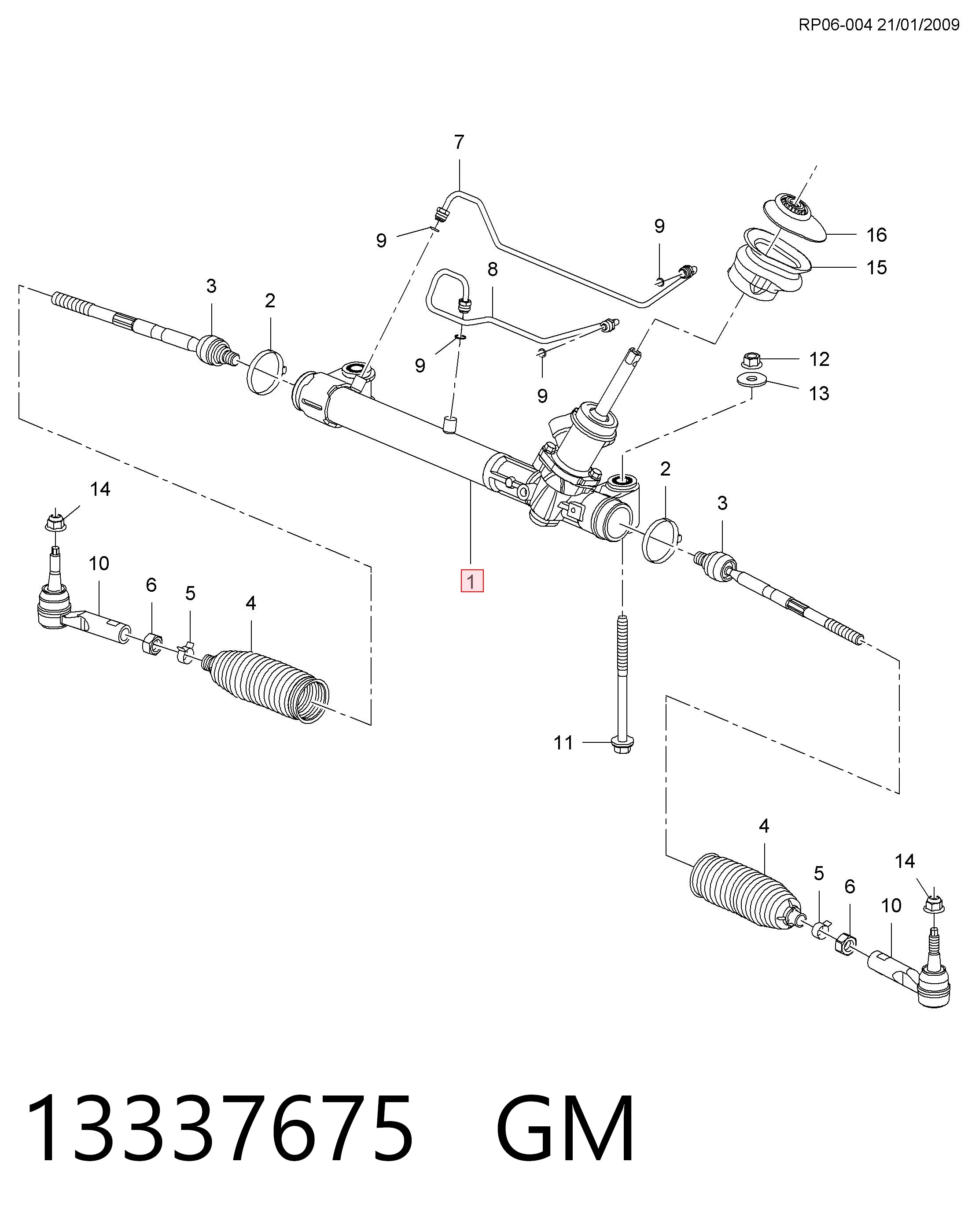 Cremalheira da direção 13360117 Peugeot/Citroen