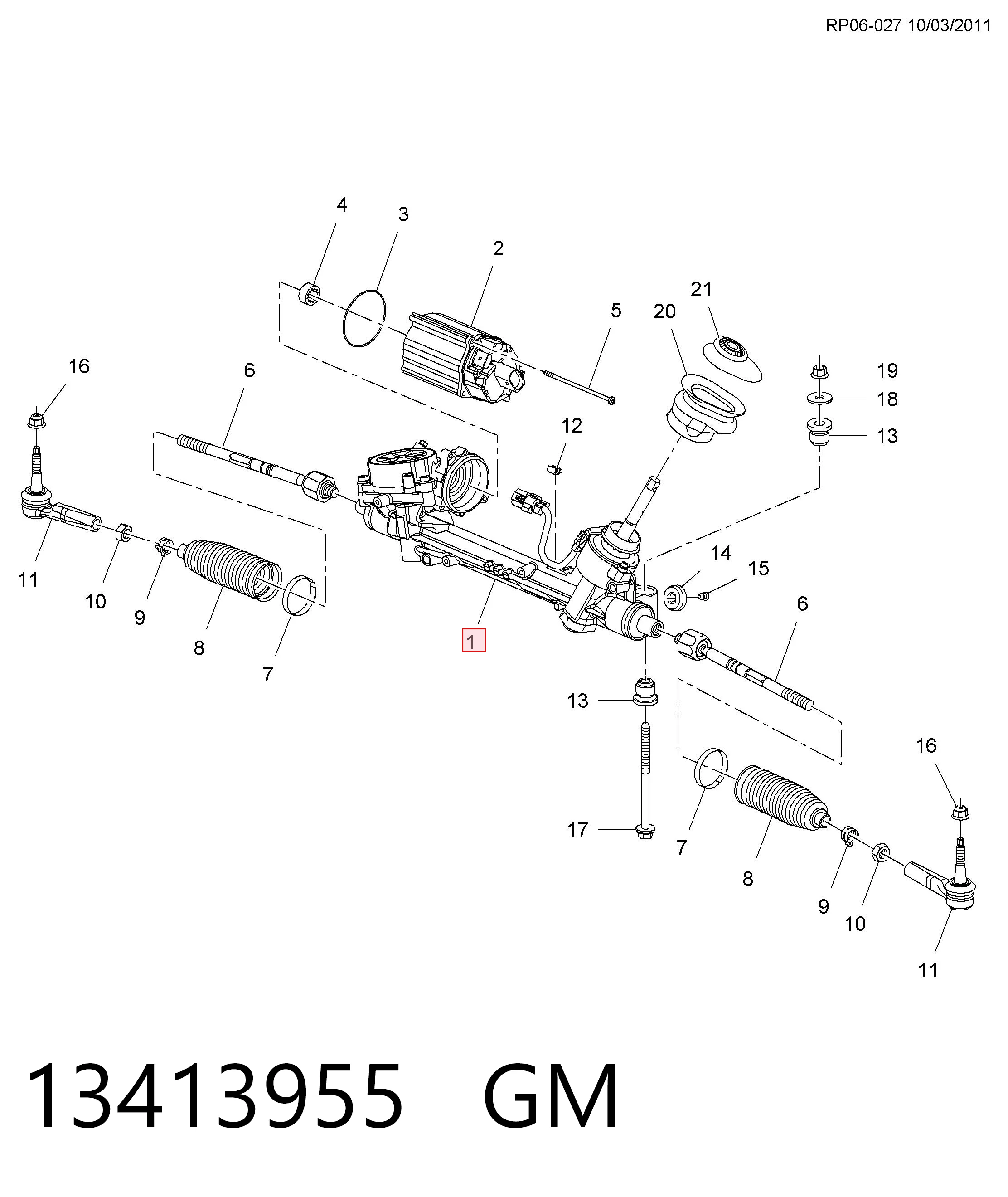 Cremalheira da direção Opel Astra J 