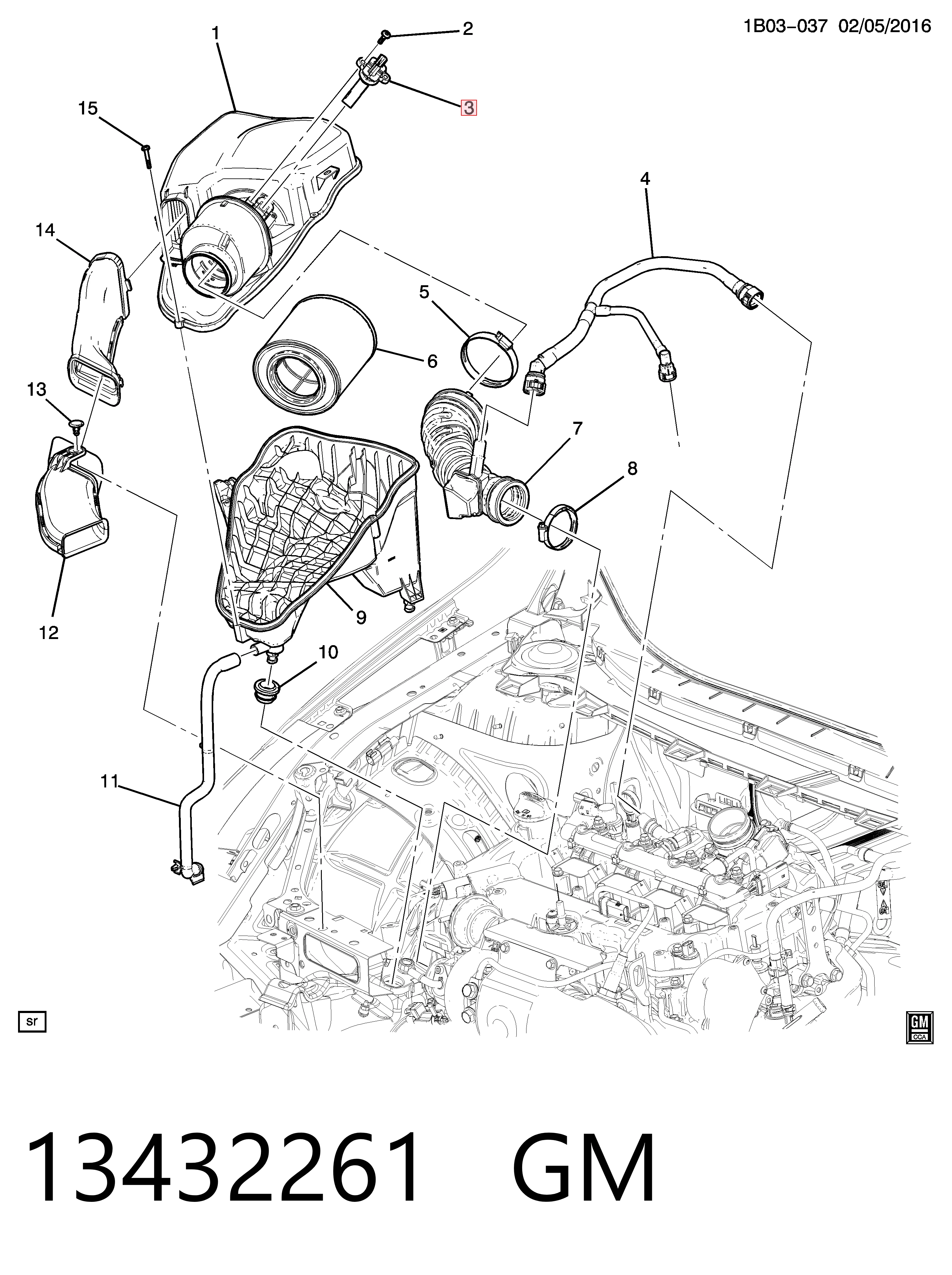 13432261 General Motors Sensor de fluxo (consumo) de ar, medidor de consumo M.A.F. - (Mass Airflow)
