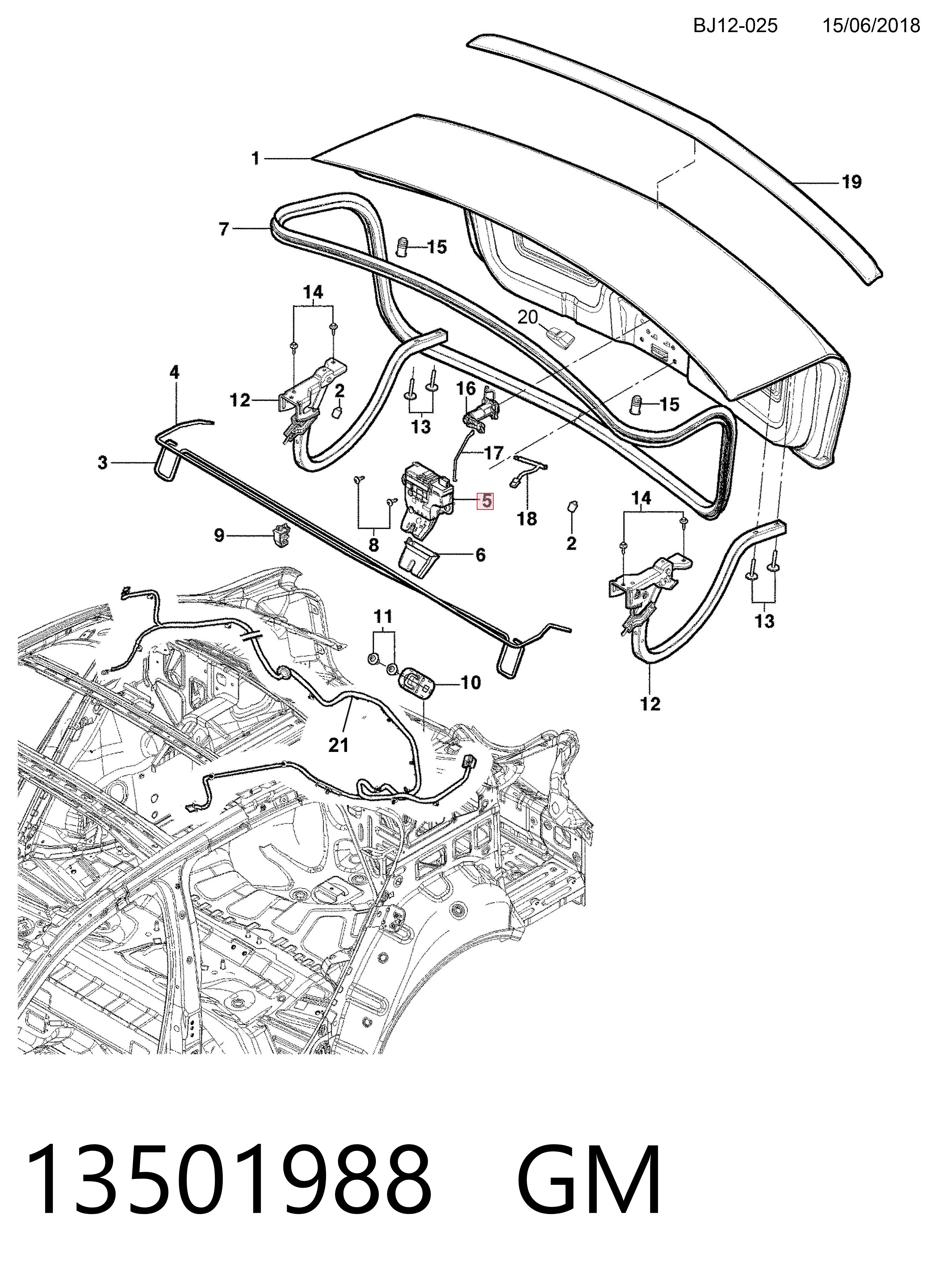  Fecho de tampa de porta-malas (de 3ª/5ª porta traseira) Opel Astra J sedan (69) (2012 - 2015) J