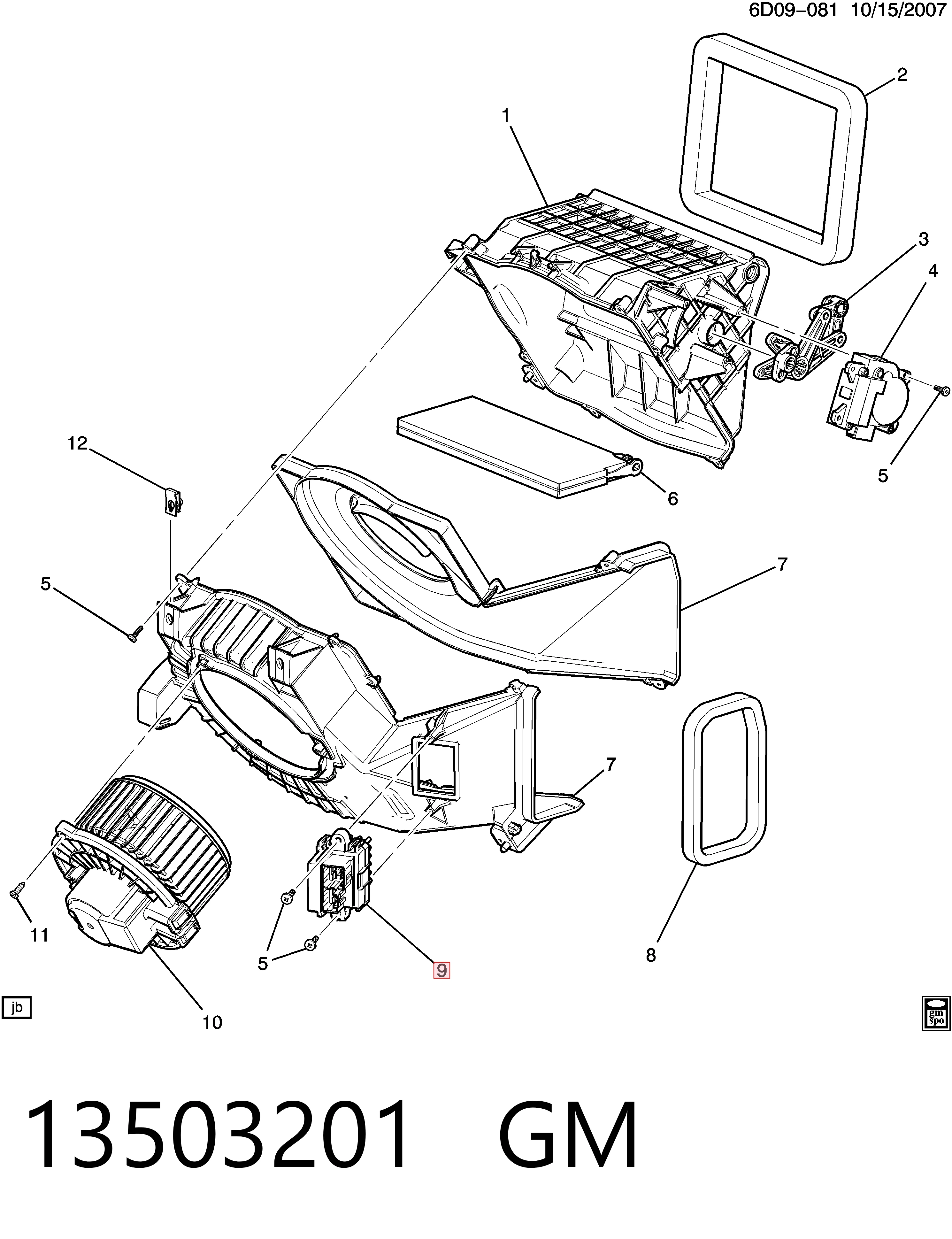 13503201 General Motors Resistor (resistência) de ventilador de forno (de aquecedor de salão)
