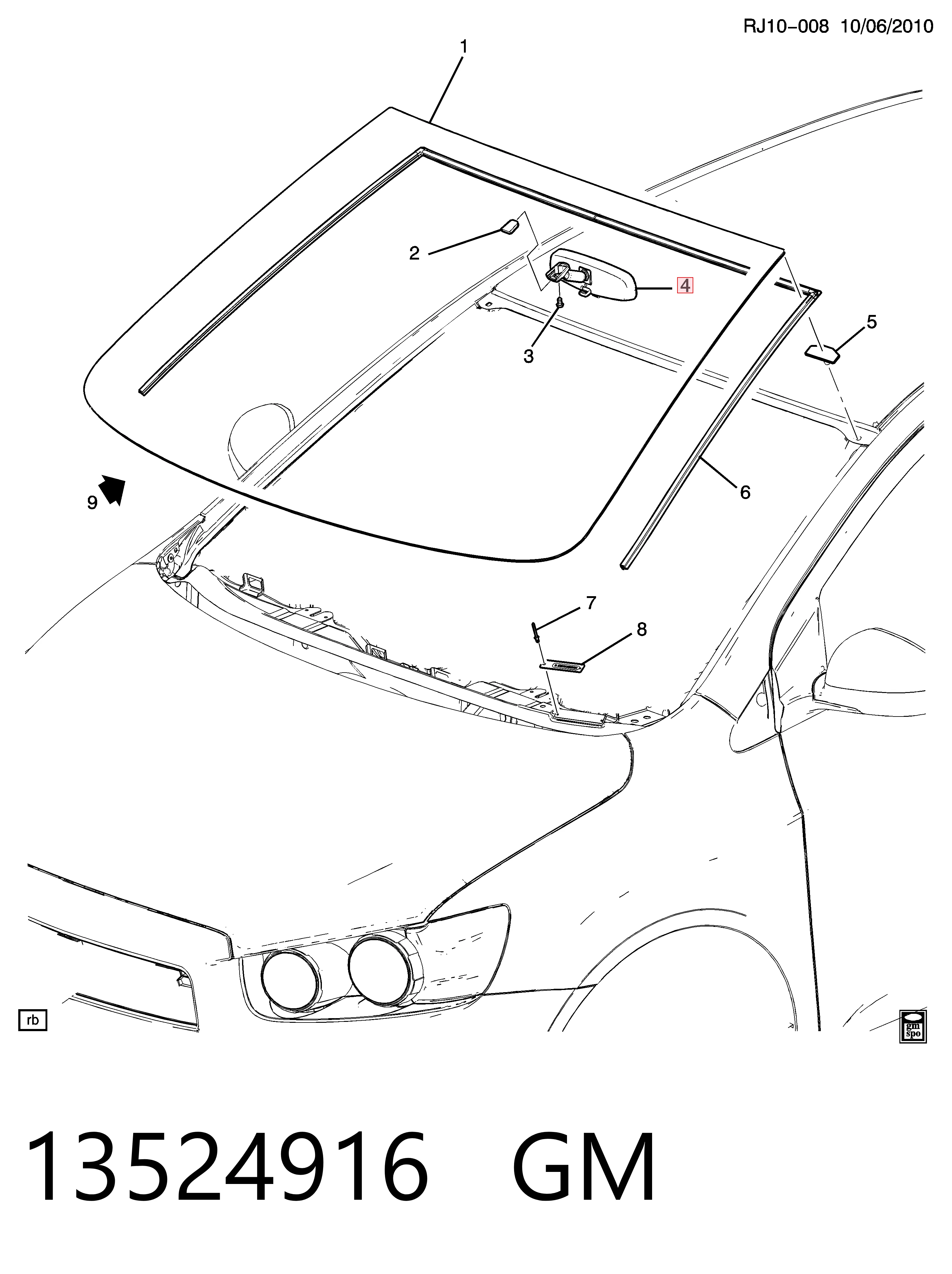 Espelho de salão interno para Chevrolet Aveo III T300