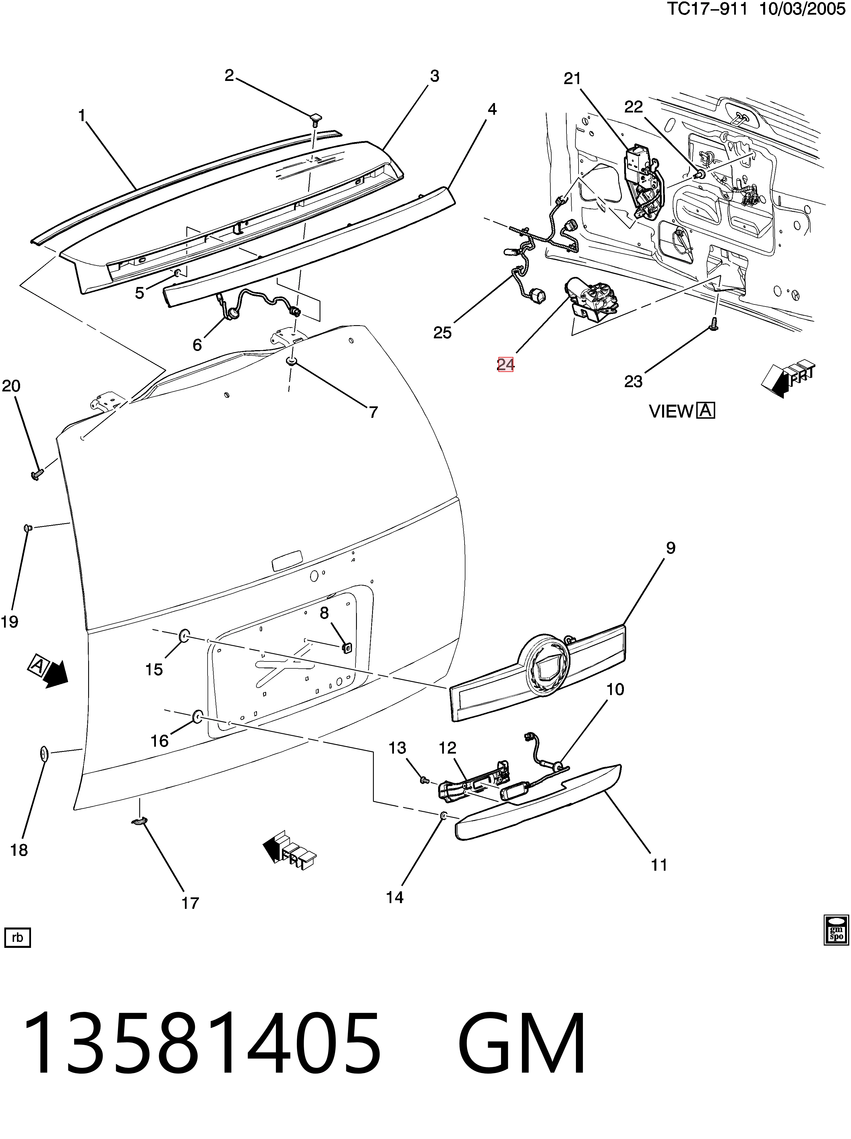 Fecho de tampa de porta-malas (de 3ª/5ª porta traseira) Opel Insignia A G09