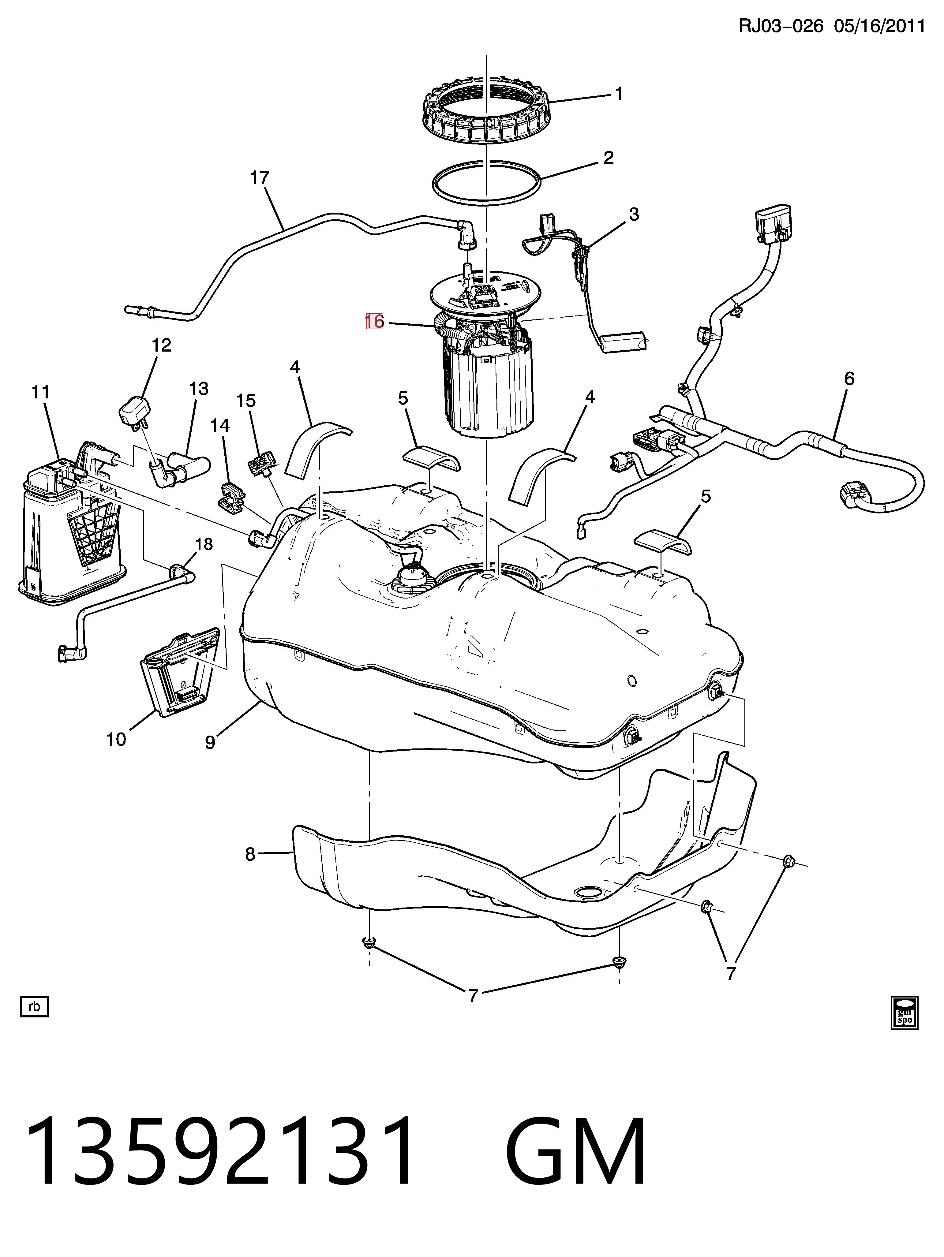 Módulo de bomba de combustível com sensor do nível de combustível para Chevrolet Aveo III T300