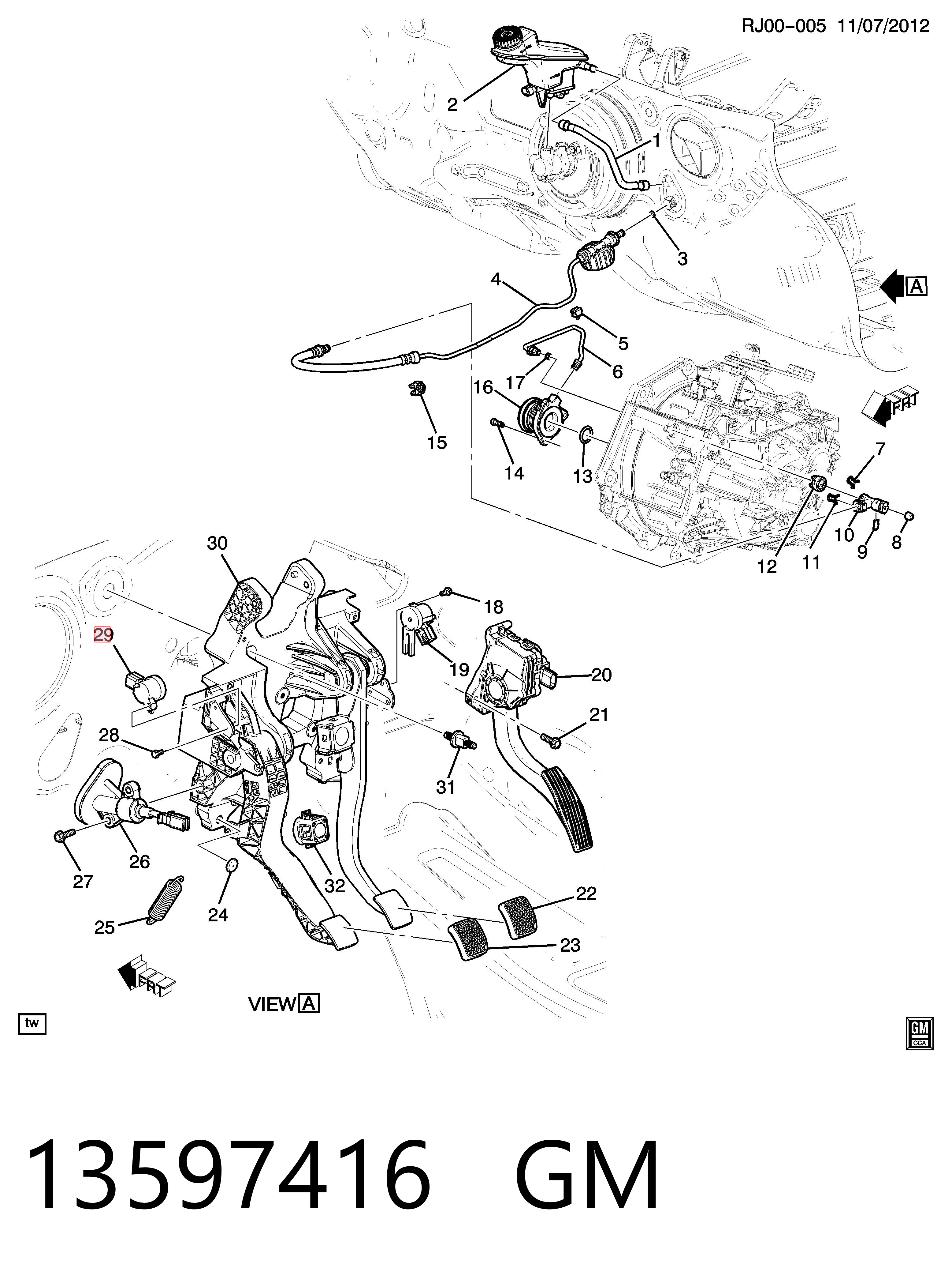 25894753 Peugeot/Citroen Sensor de posição de pedal de embraiagem