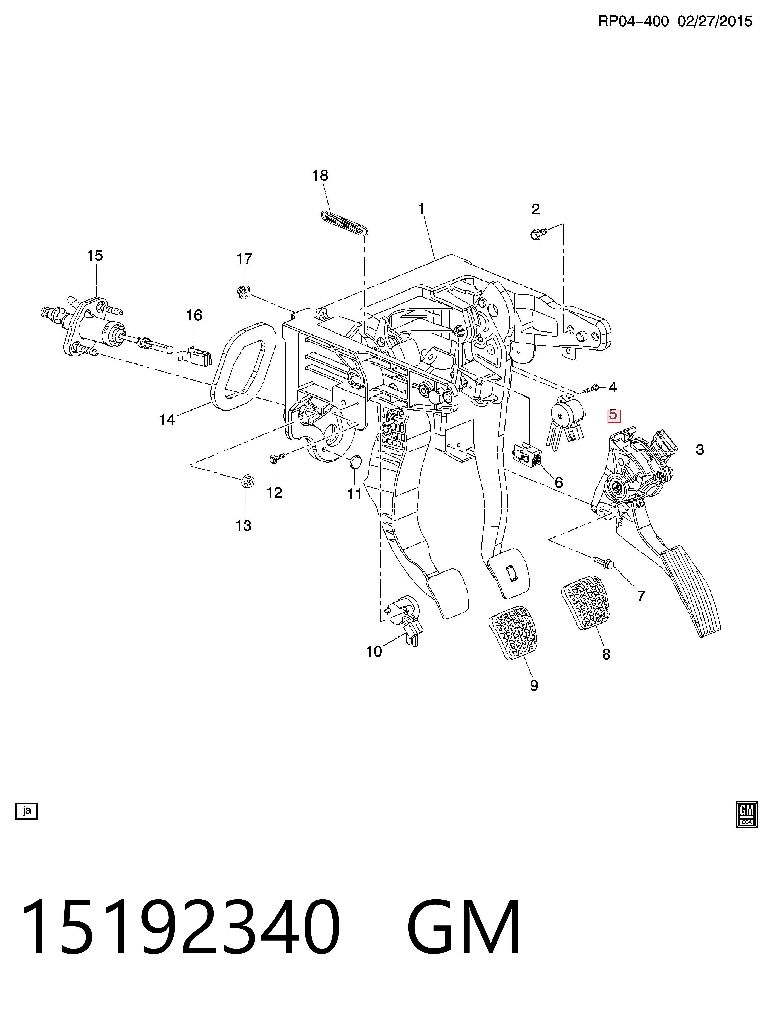 15192340 General Motors Sensor de ativação do sinal de parada