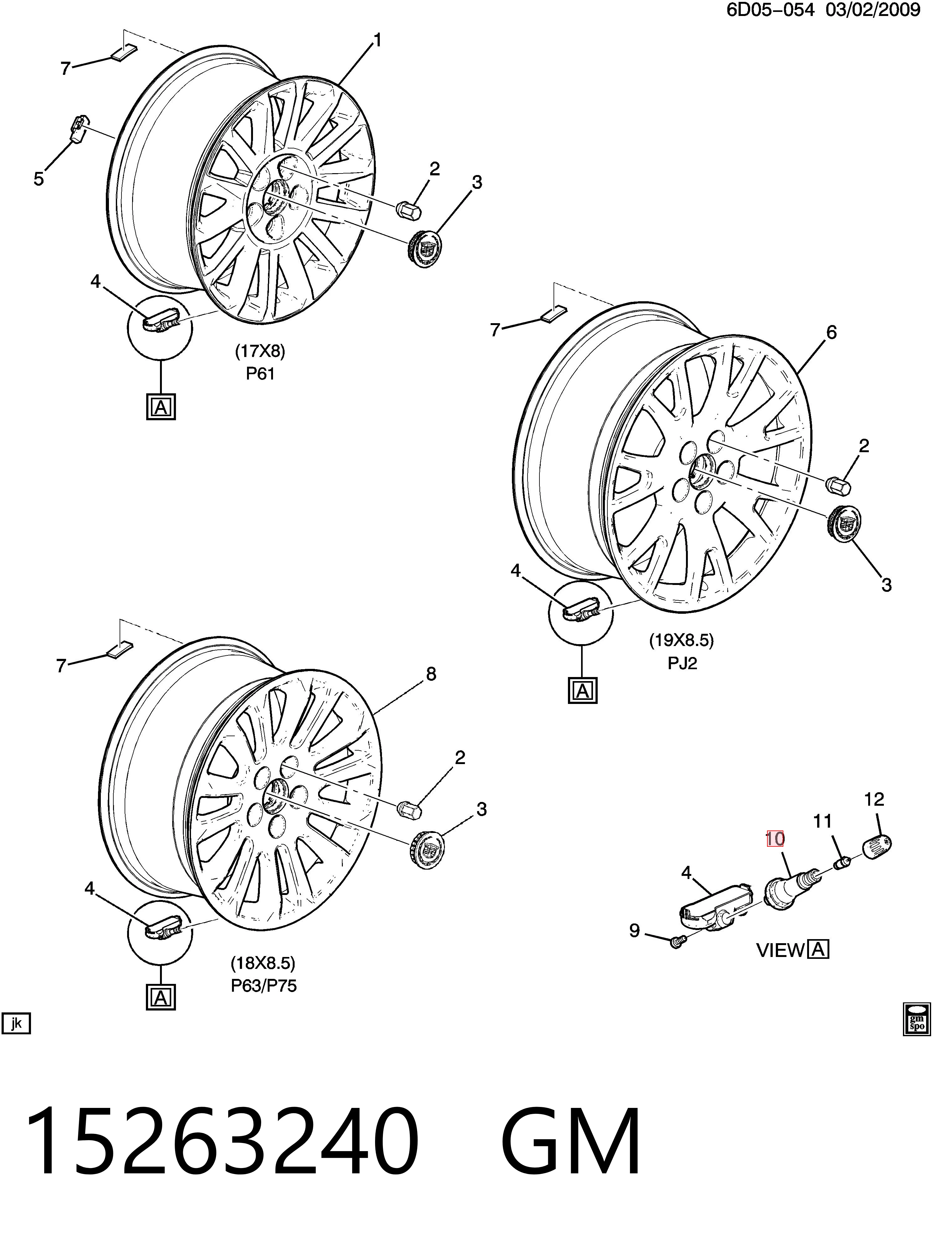 15263240 Opel Válvula para a roda