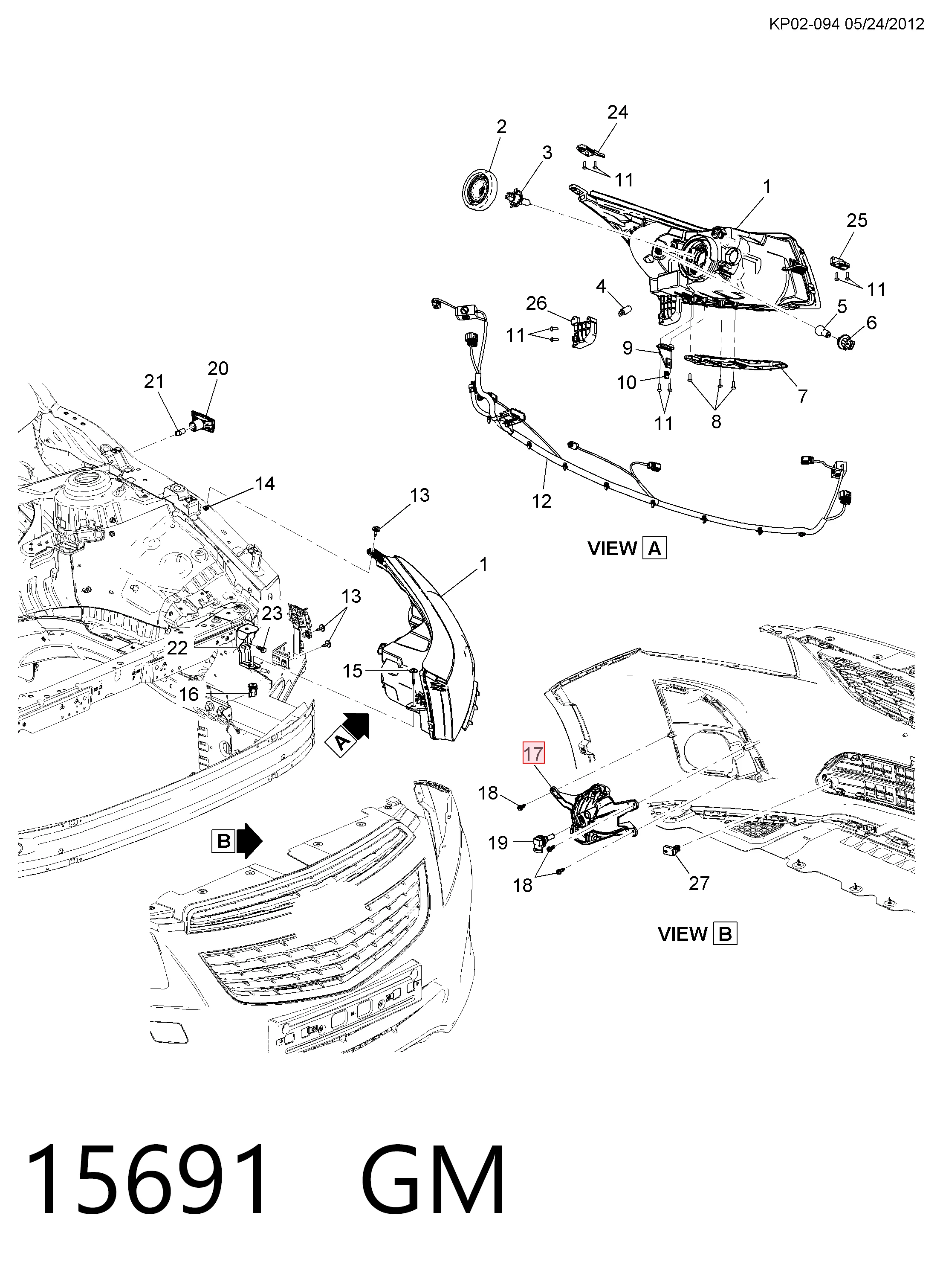 15691 General Motors Luzes de nevoeiro esquerdas