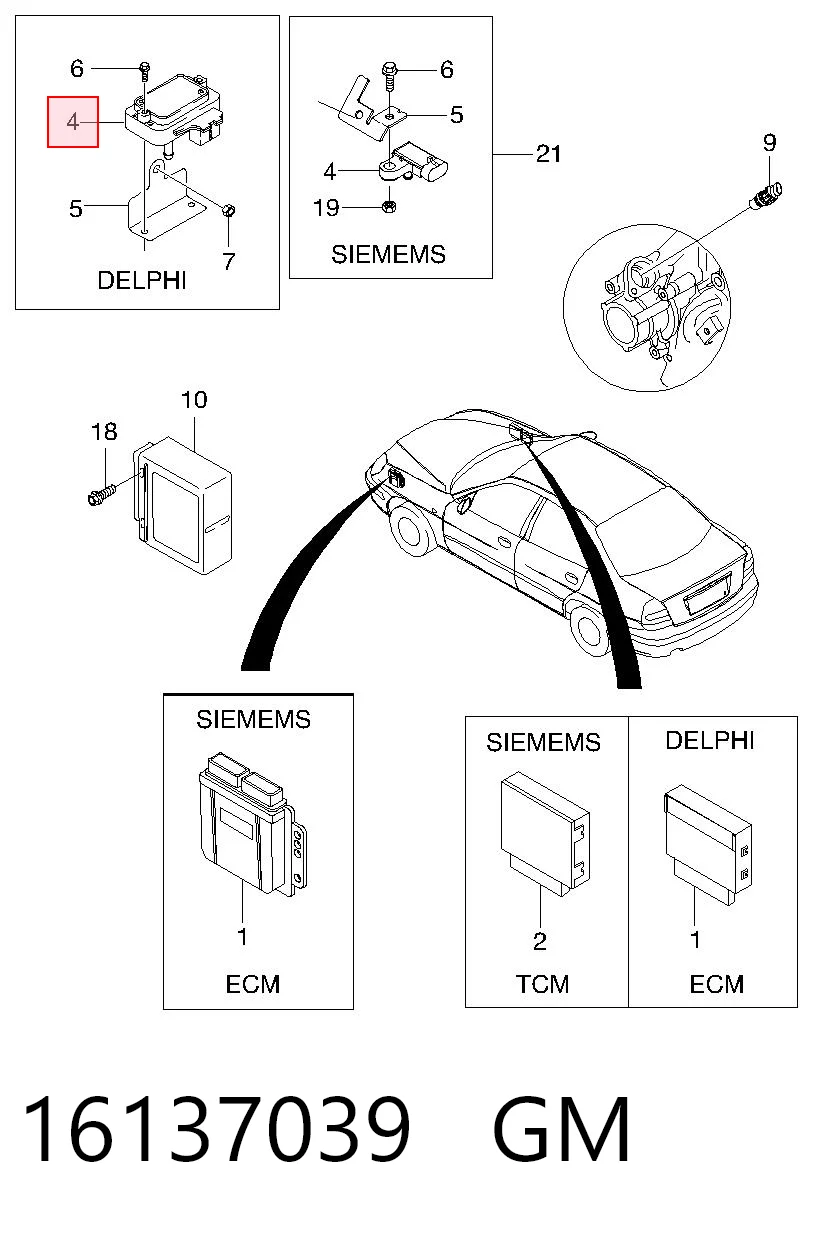 16137039 General Motors Sensor de pressão no coletor de admissão, MAP