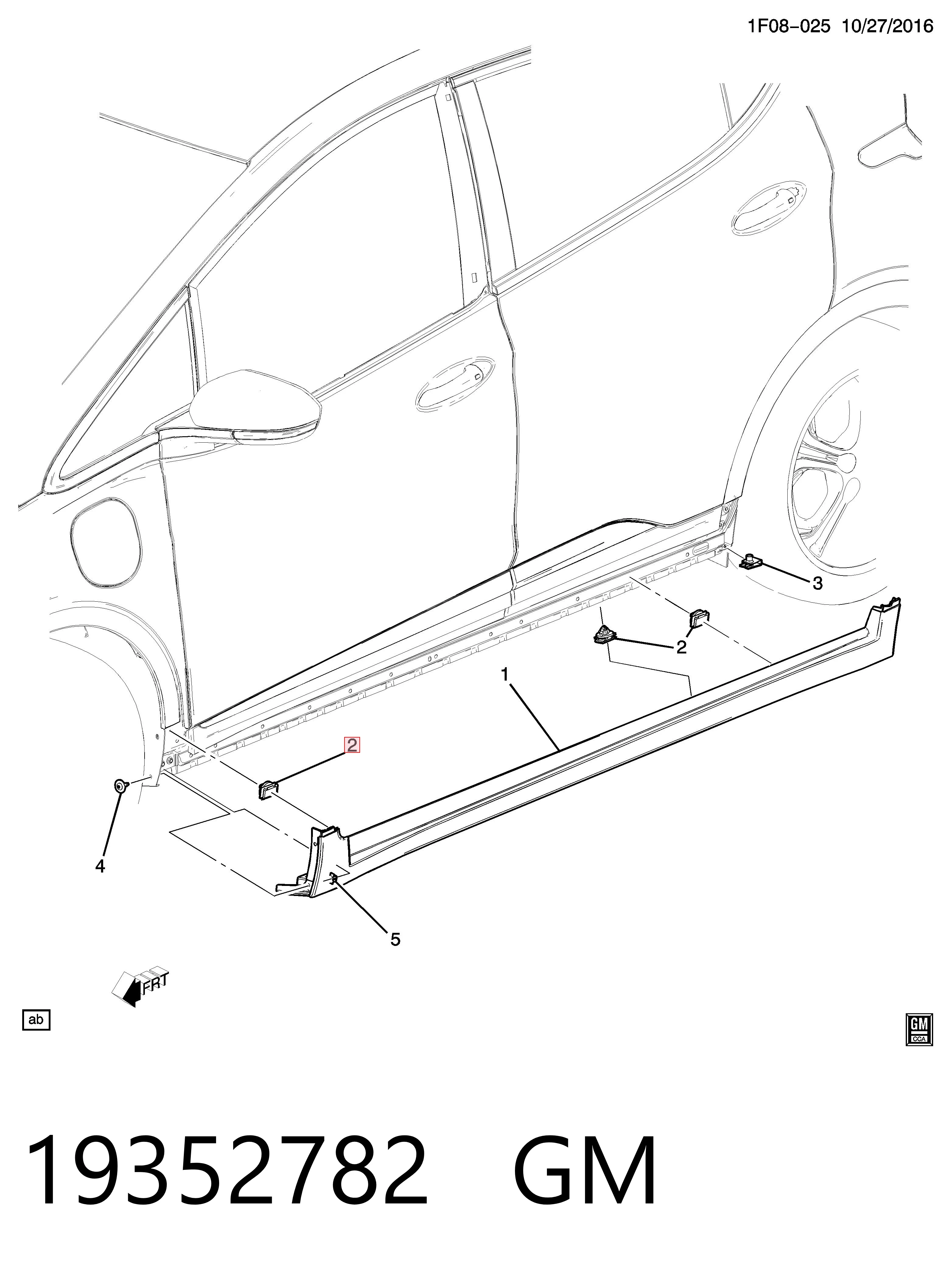 Compre 19352782 Peugeot/Citroen Braçadeira (cápsula) de fixação de moldura da porta
