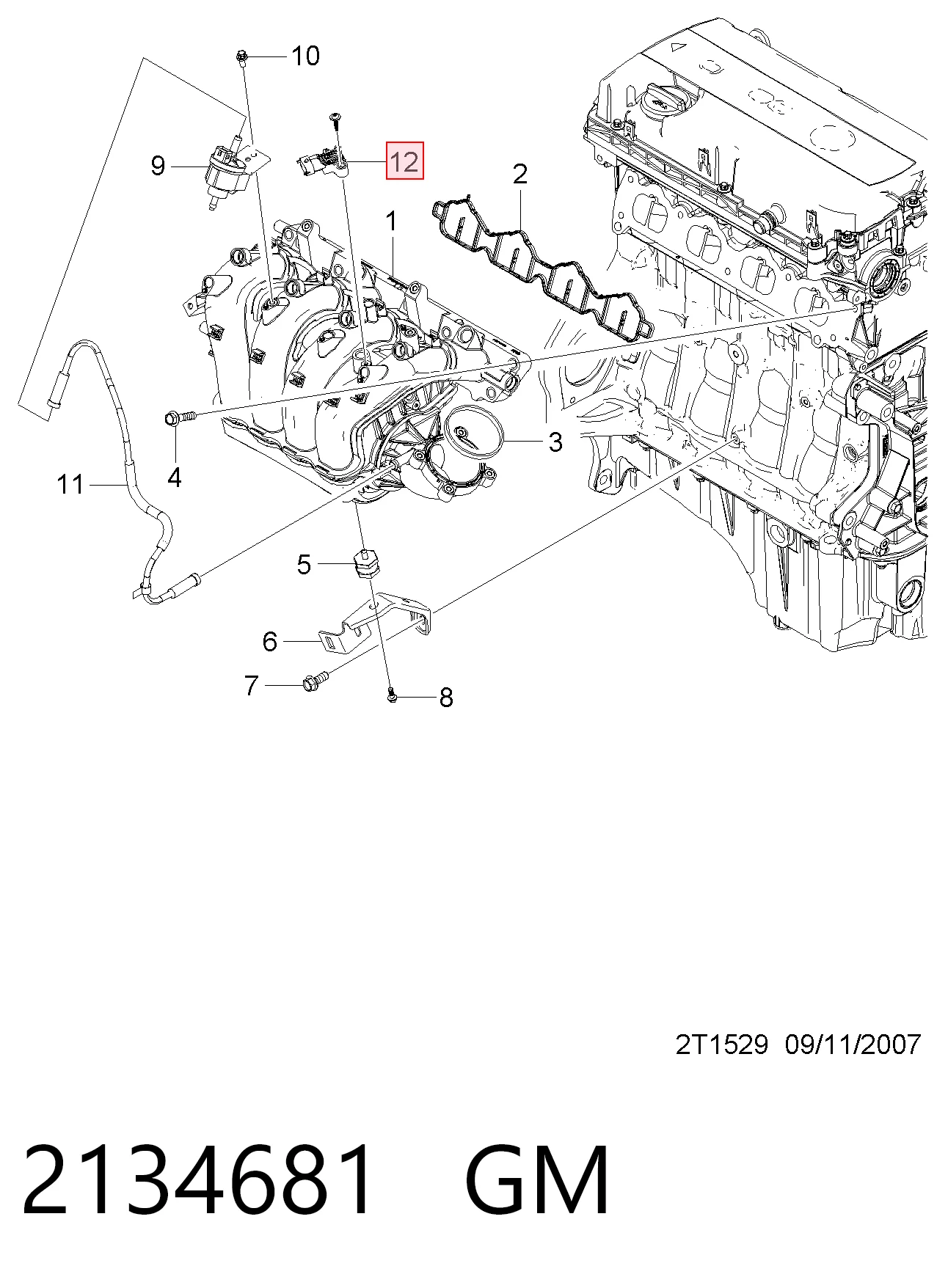 2134681 General Motors Sensor de pressão no coletor de admissão, MAP