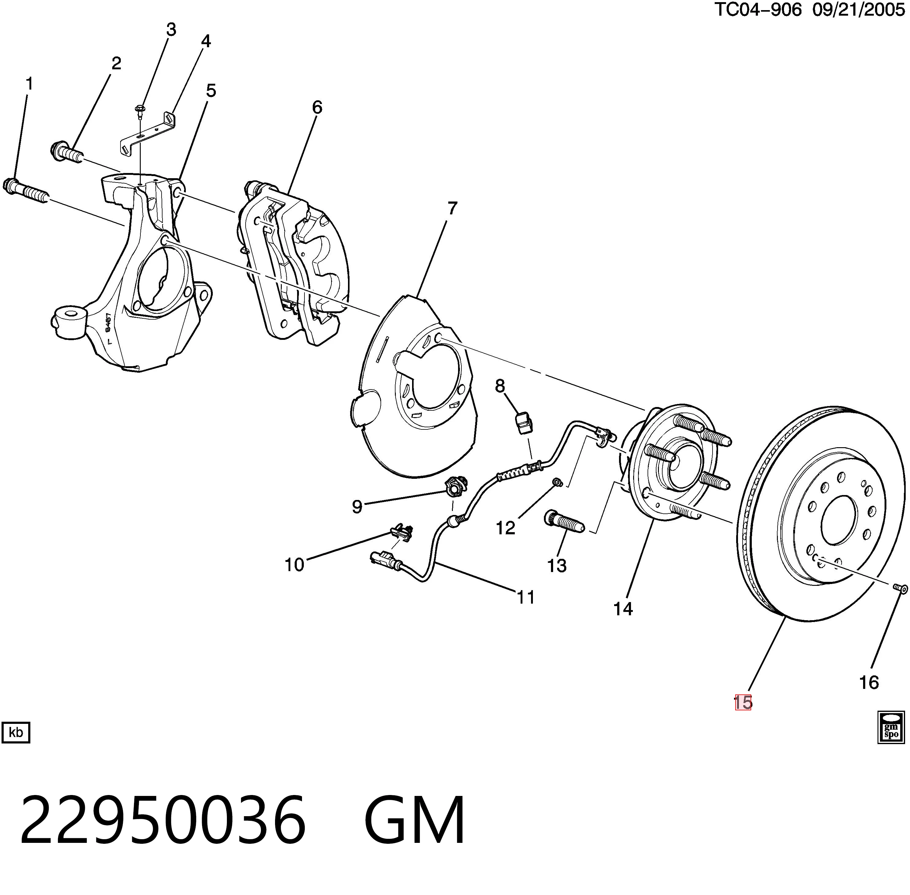 22950036 General Motors Disco do freio dianteiro