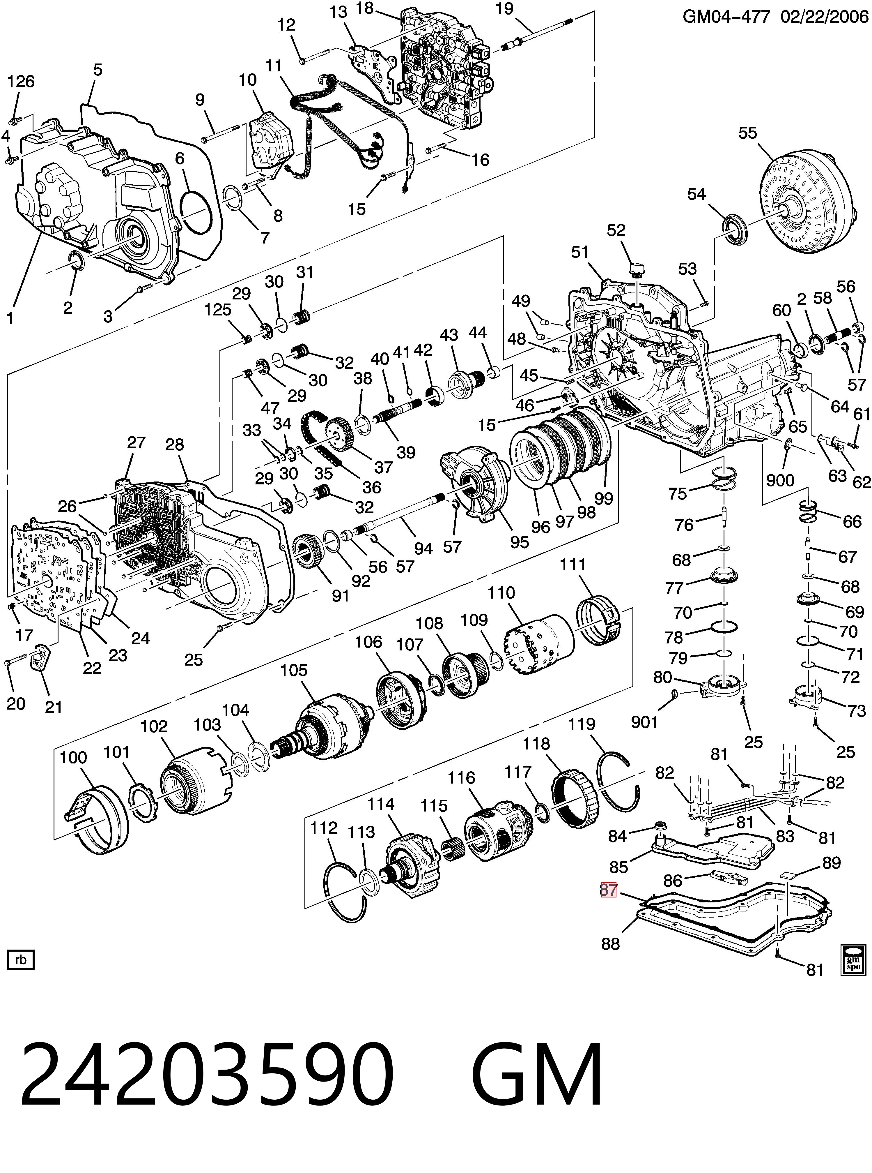 24203590 General Motors Vedante de panela da Caixa Automática de Mudança/Caixa Mecânica de Mudança