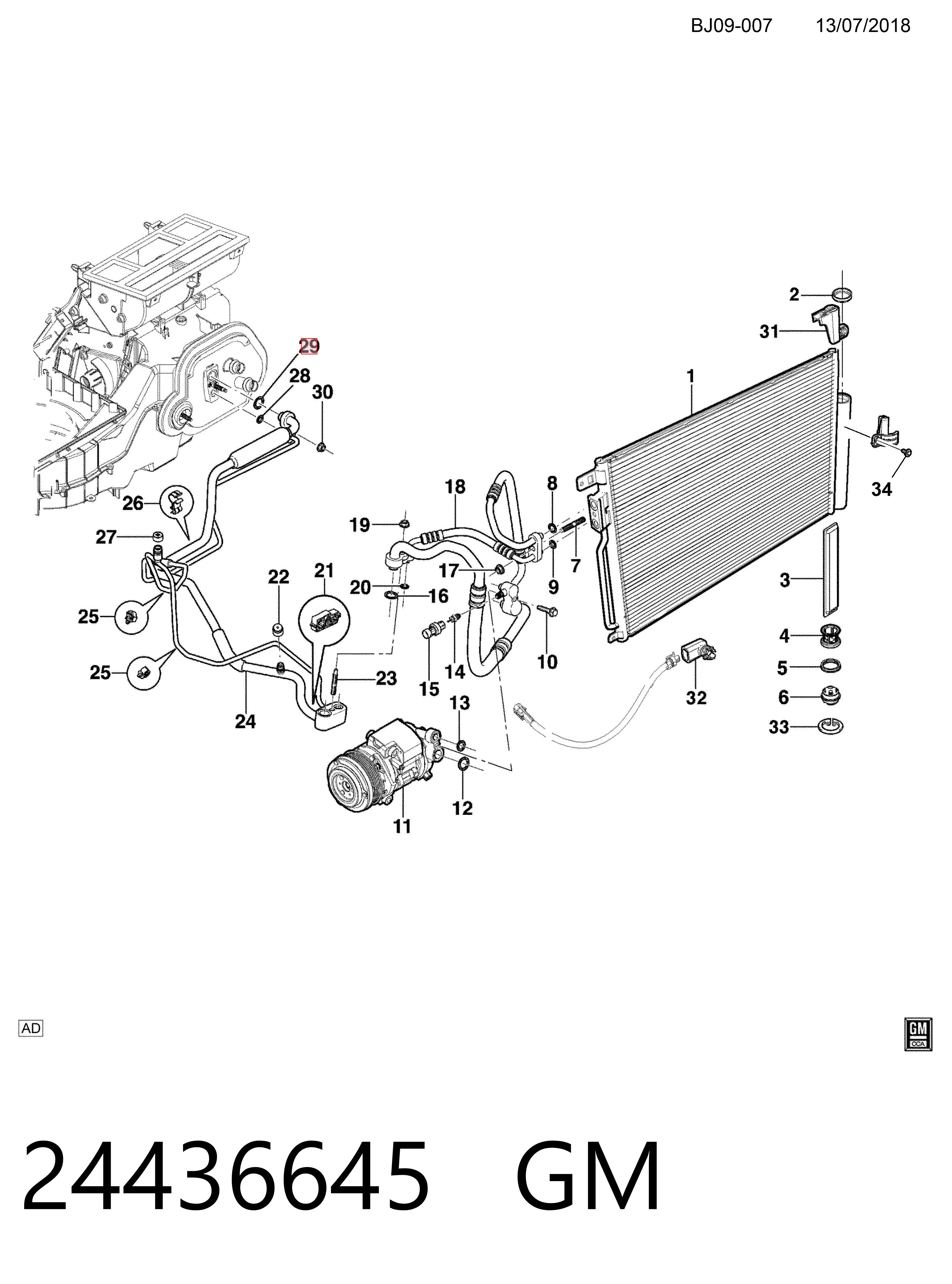24436645 Peugeot/Citroen Vedante anular de mangueira do compressor de retorno