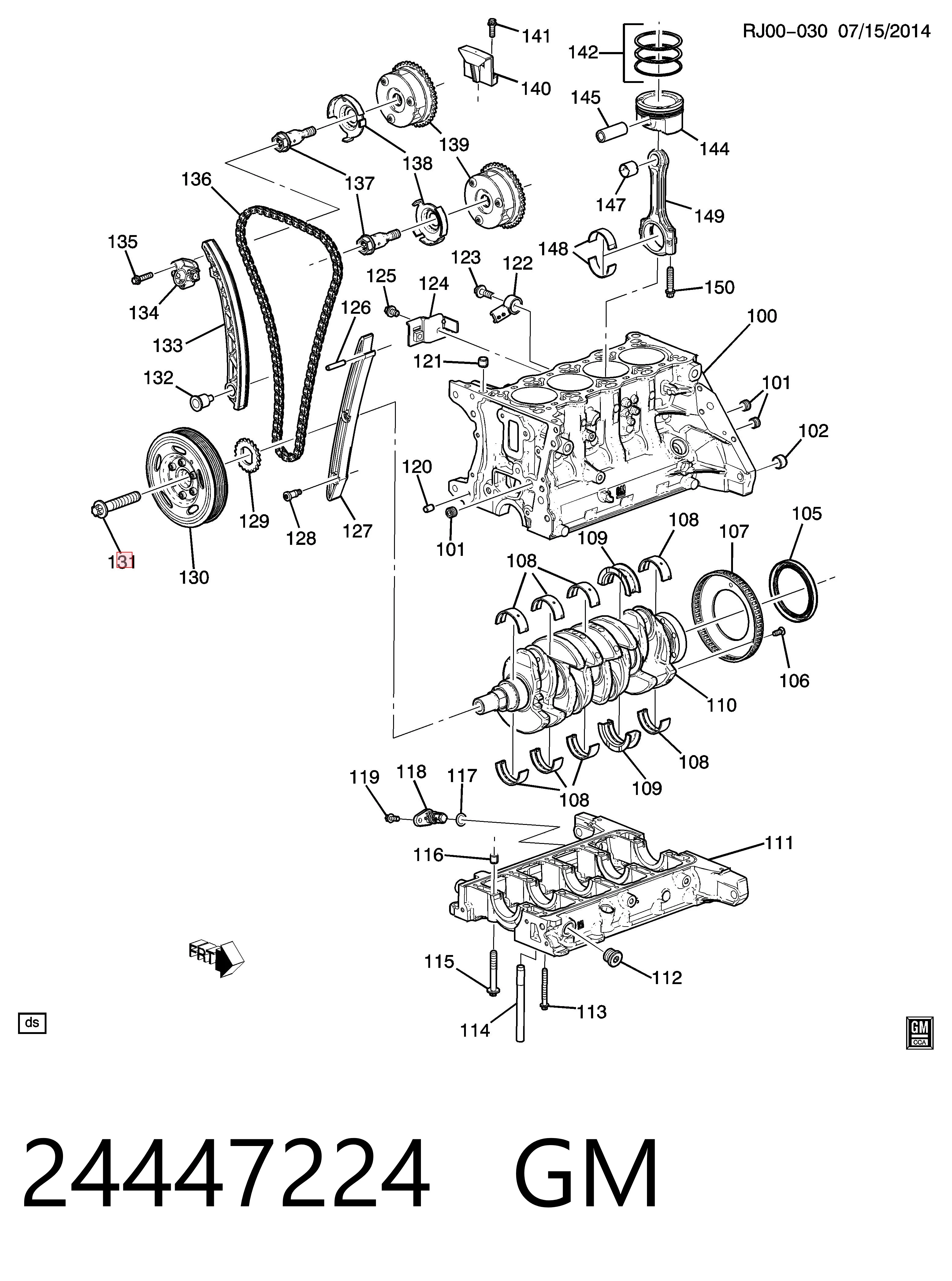 24447224 General Motors Parafuso da polia de cambota