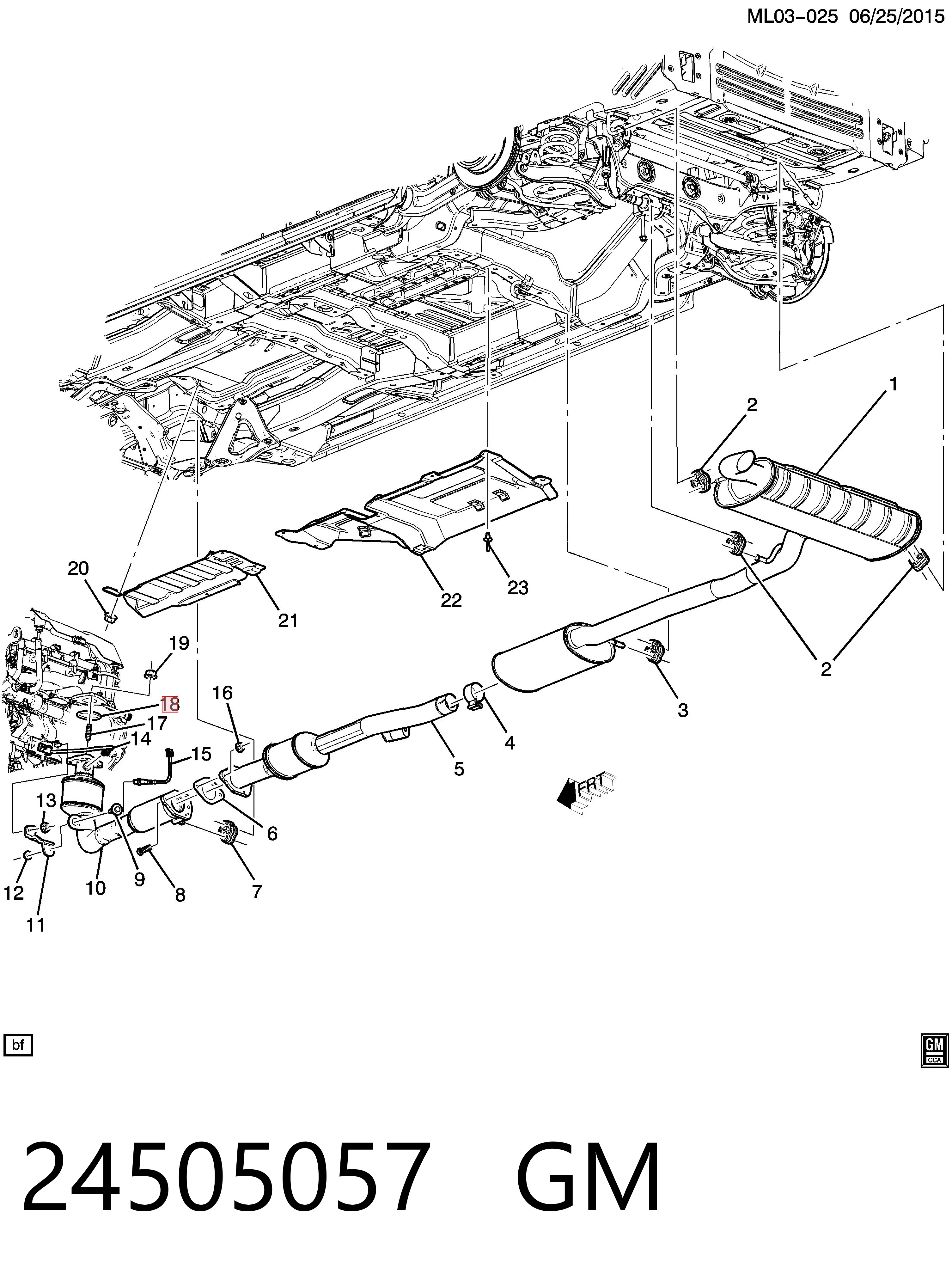 24505057 General Motors Vedante de catalisador (de neutralizador catalítico)
