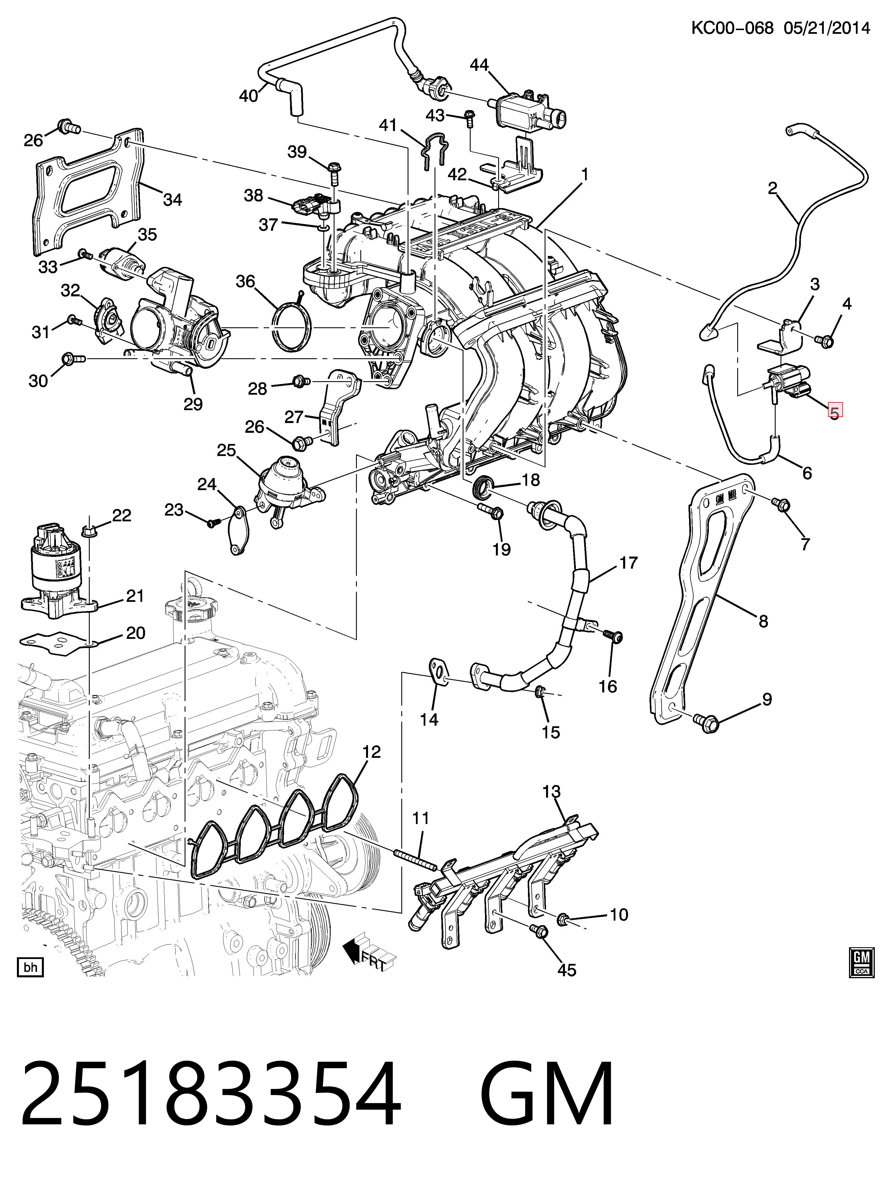 25183354 VAG Válvula solenoide de regulação de comporta EGR