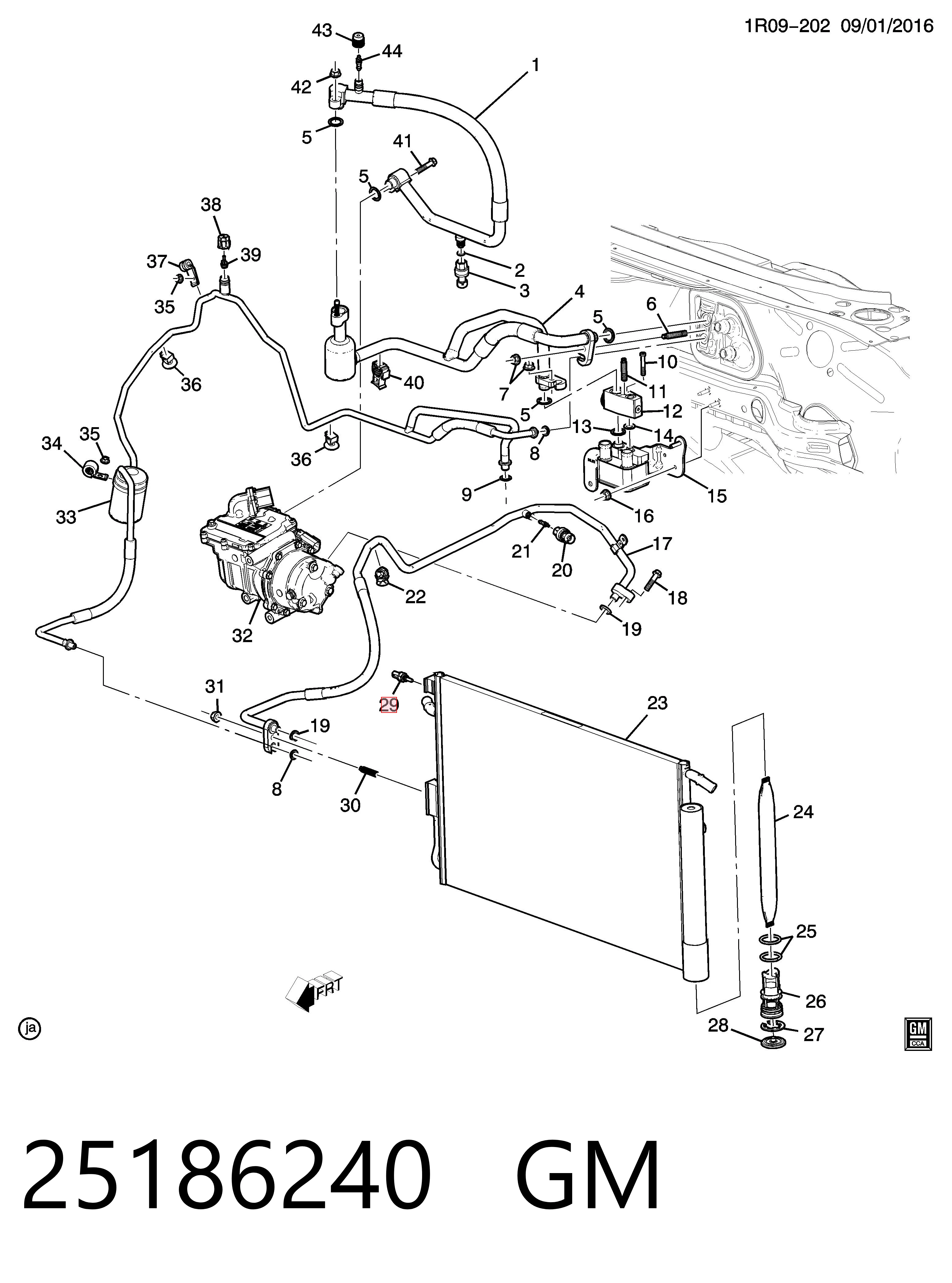 25186240 General Motors Sensor de temperatura do fluido de esfriamento