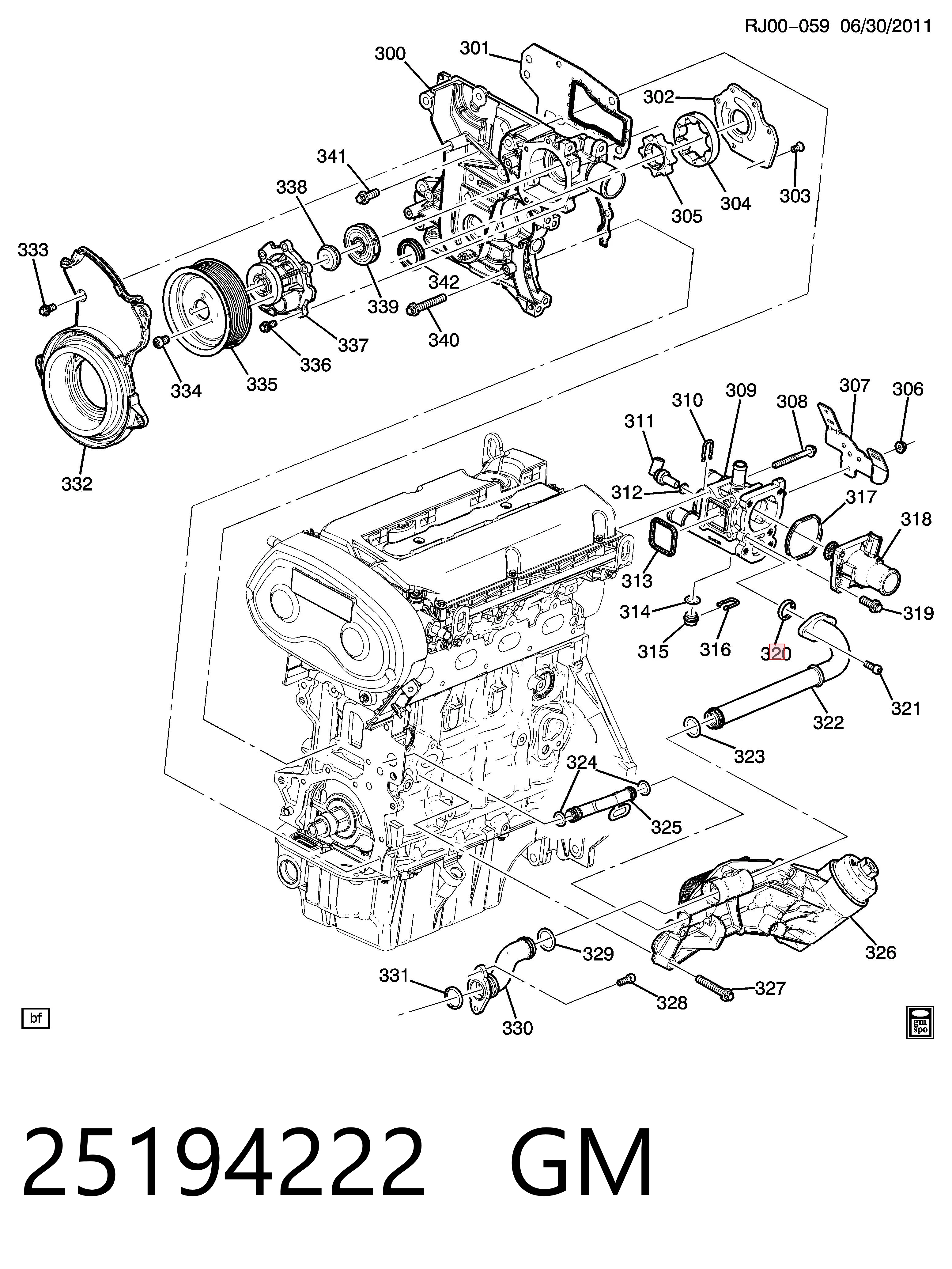 25194222 General Motors Vedante do conduto de óleo de refrigerador superior